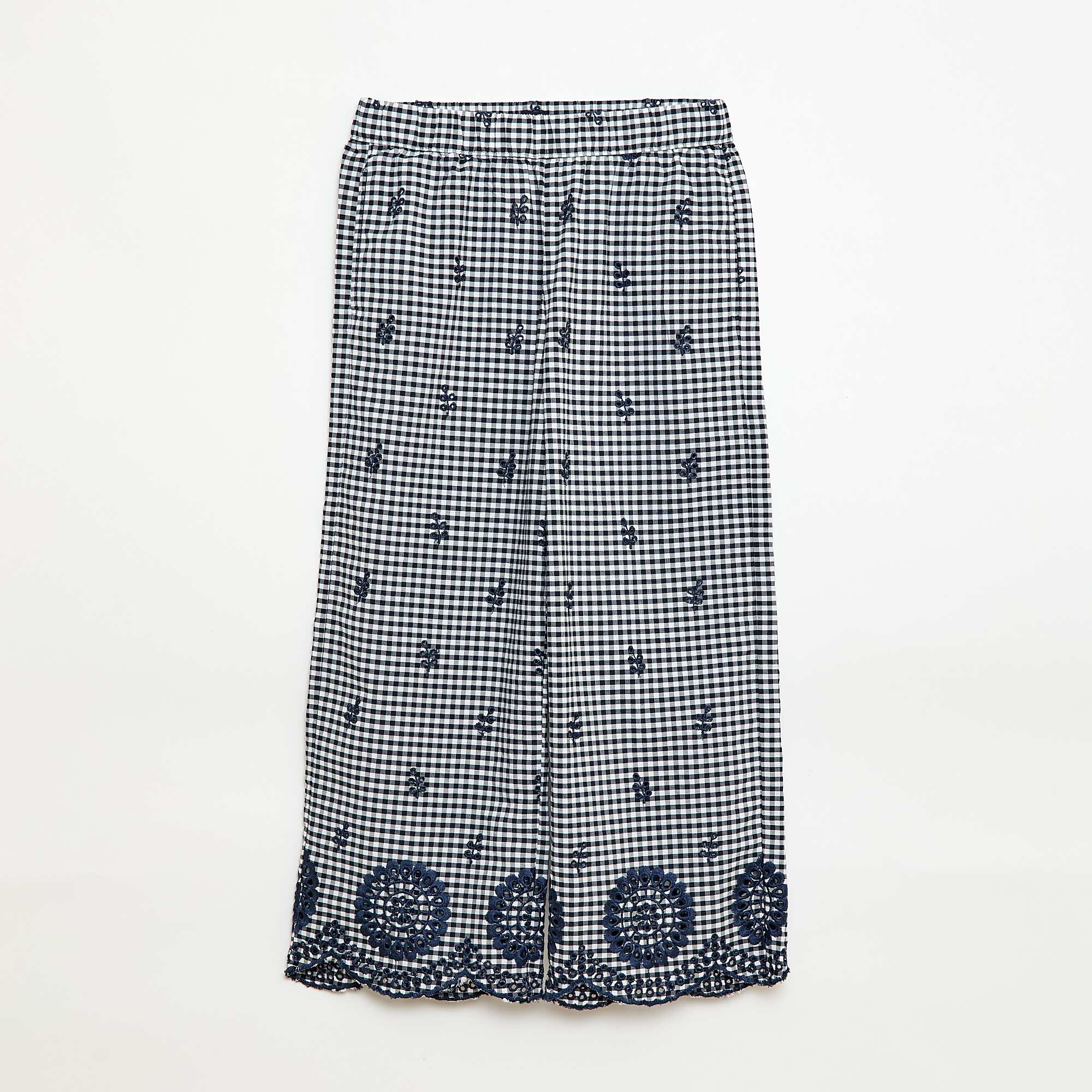 Gingham Cotton Trousers BLUE - Image 2
