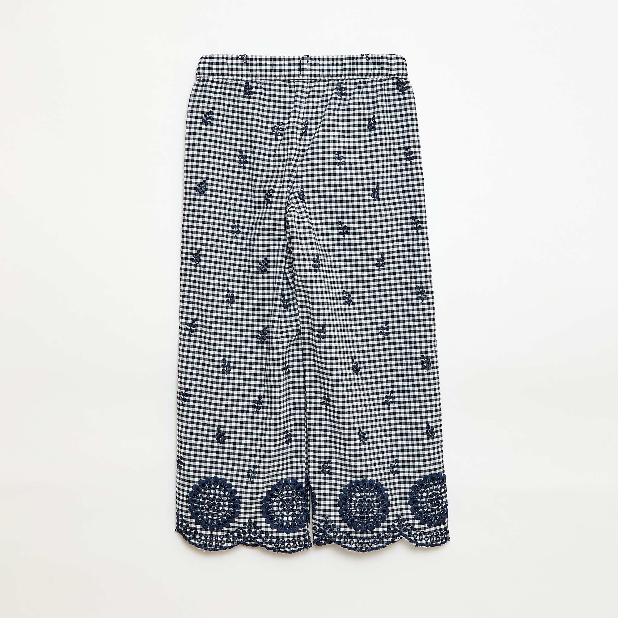 Gingham Cotton Trousers BLUE - Image 4