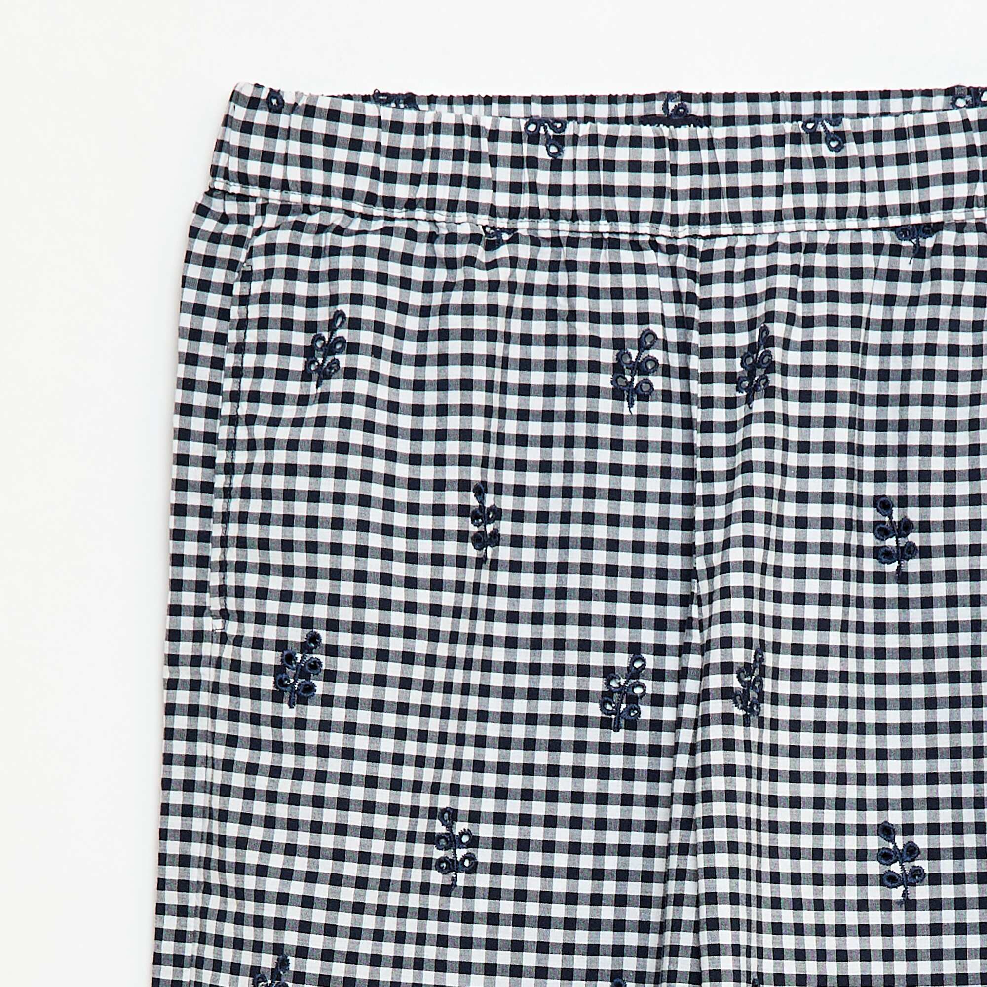 Gingham Cotton Trousers BLUE - Image 5