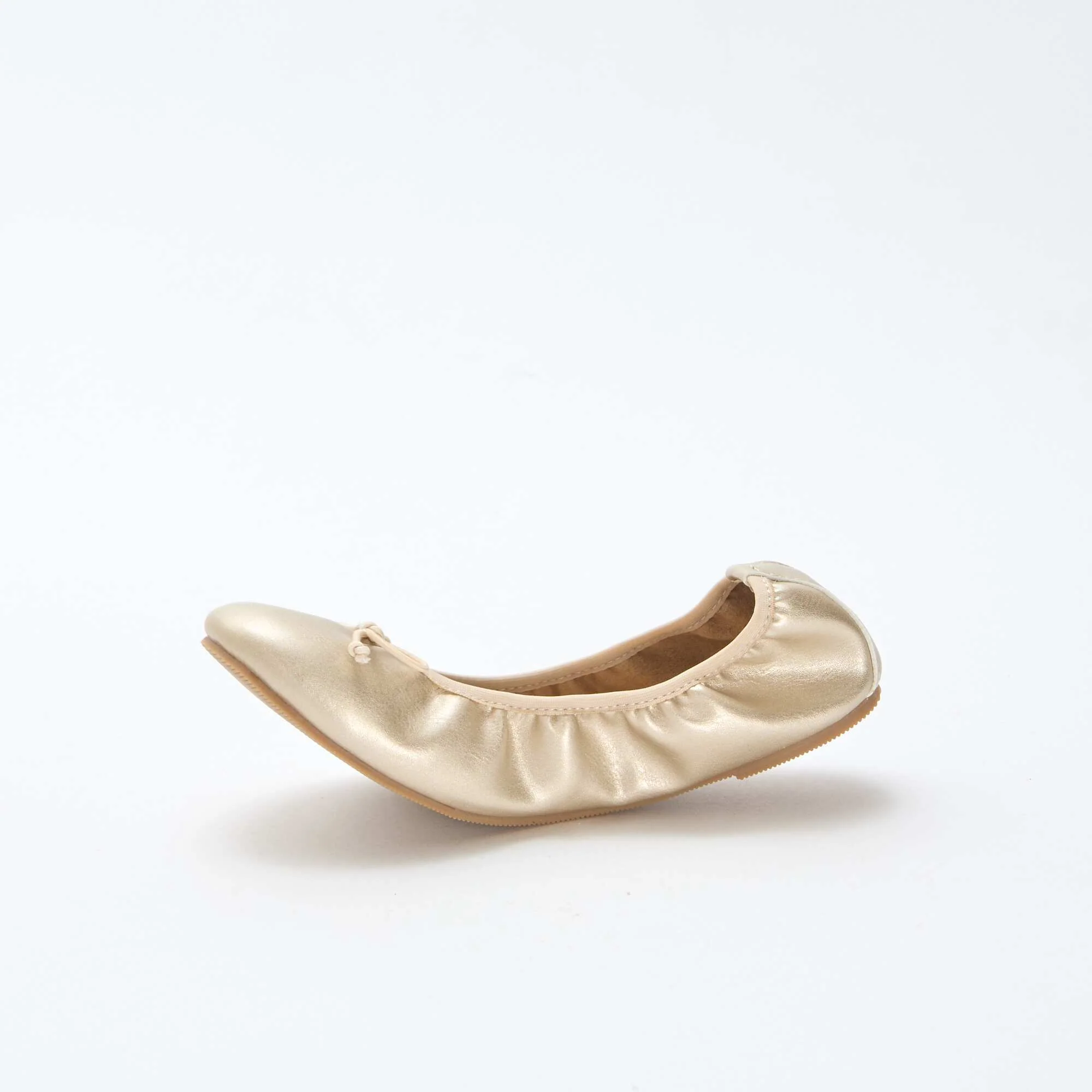 Gold-coloured ballet pumps YELLOW - Image 4