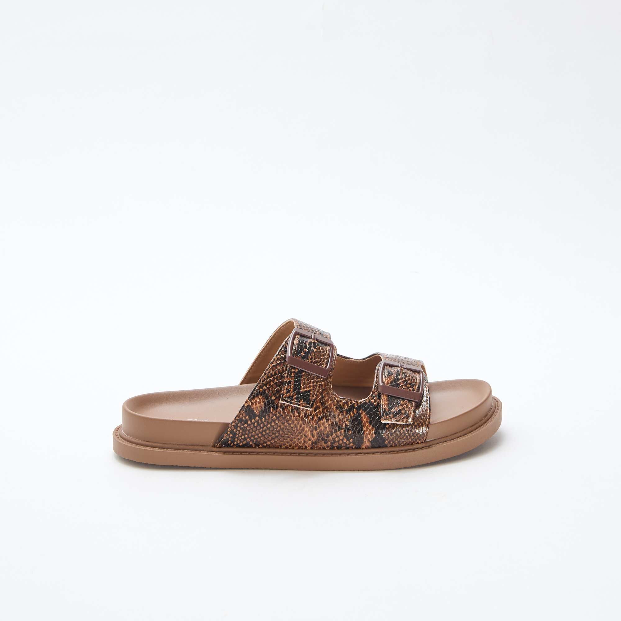 Gold Double Strap Mules BEIGE - Image 2