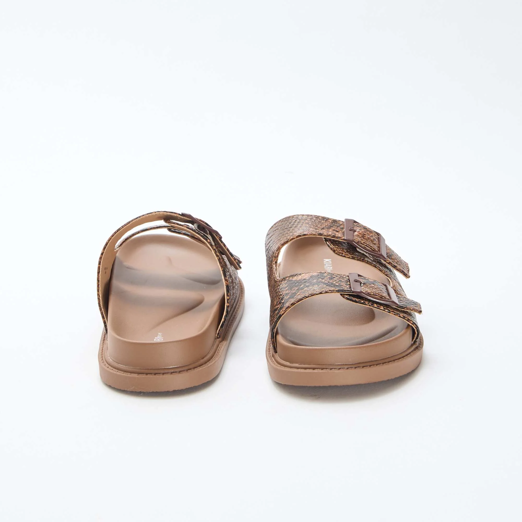 Gold Double Strap Mules BEIGE - Image 3