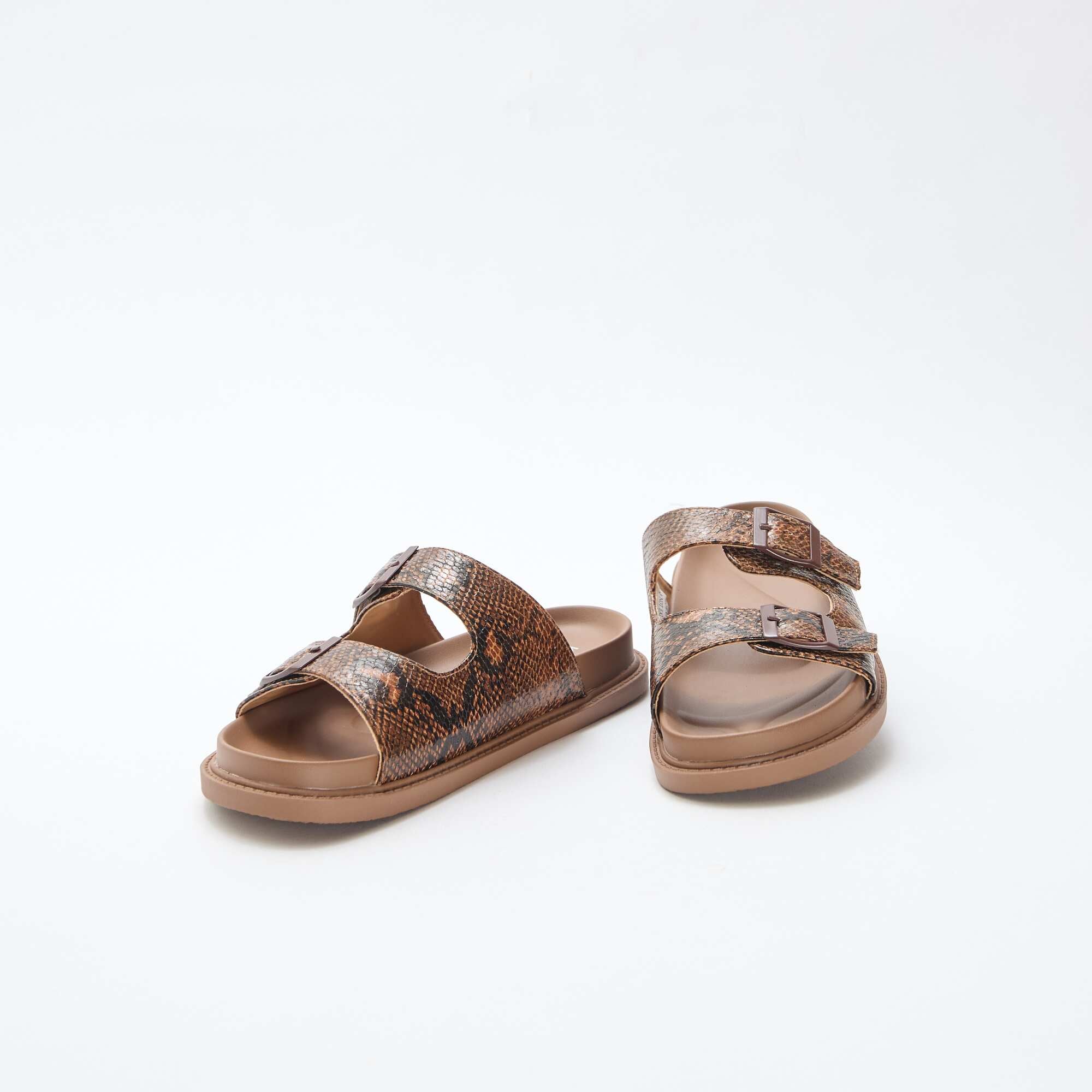 Gold Double Strap Mules BEIGE - Image 5