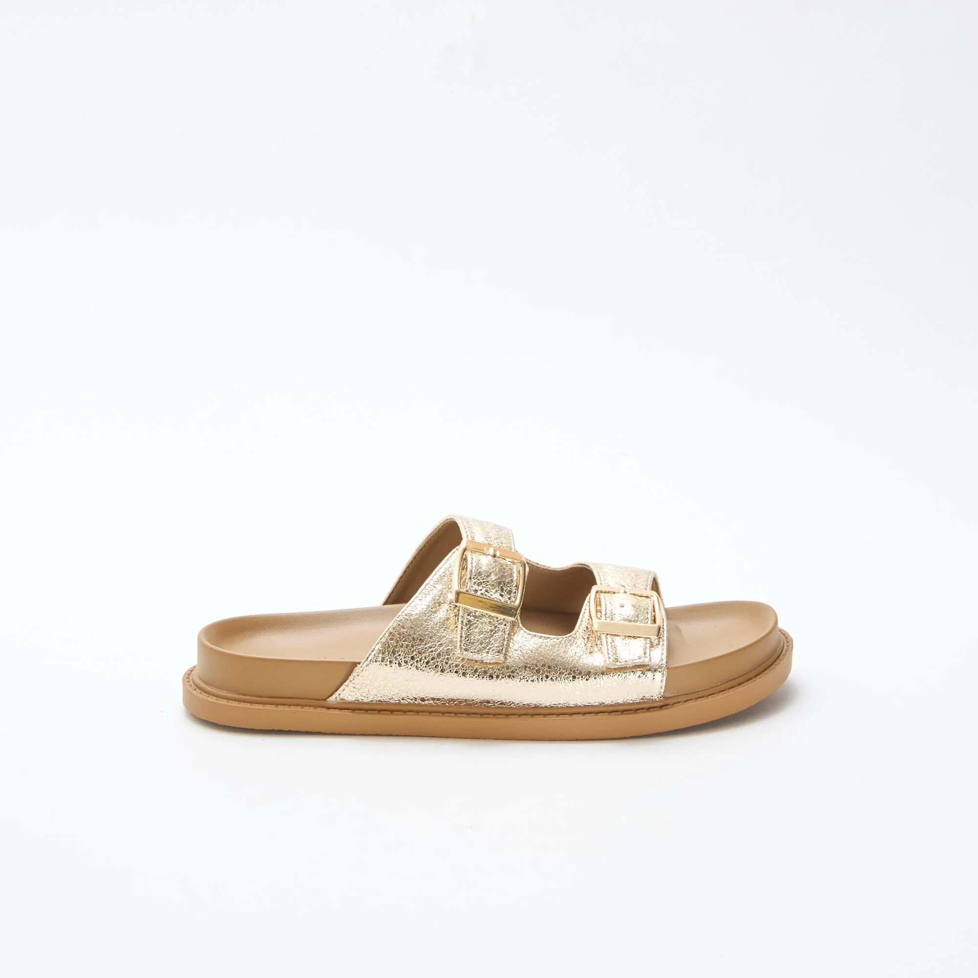 Gold Double Strap Mules YELLOW - Image 2