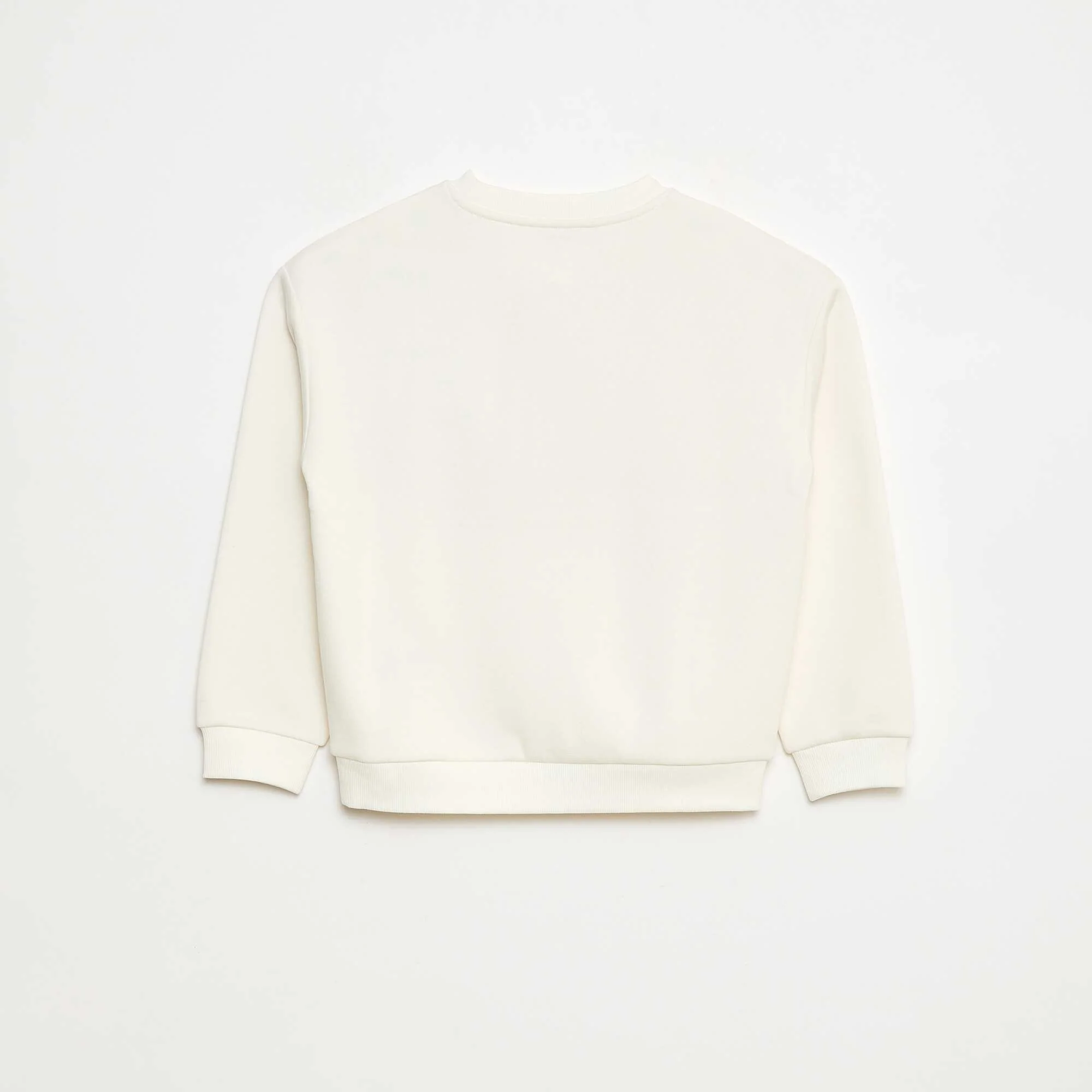 Halloween Print Fleece Sweatshirt WHITE - Image 3