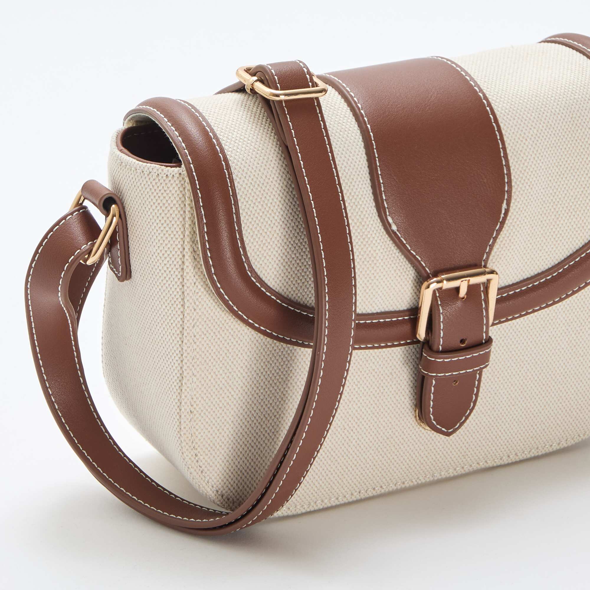 Handbag with Shoulder Strap BEIGE - Image 4