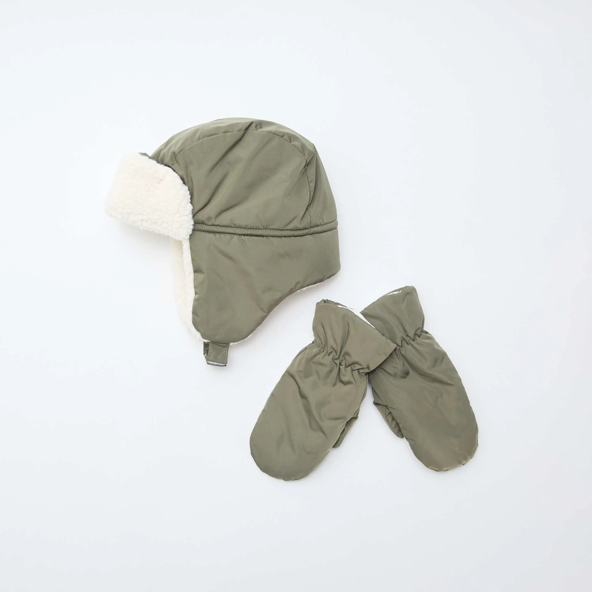 Hat and Mitten Set KHAKI