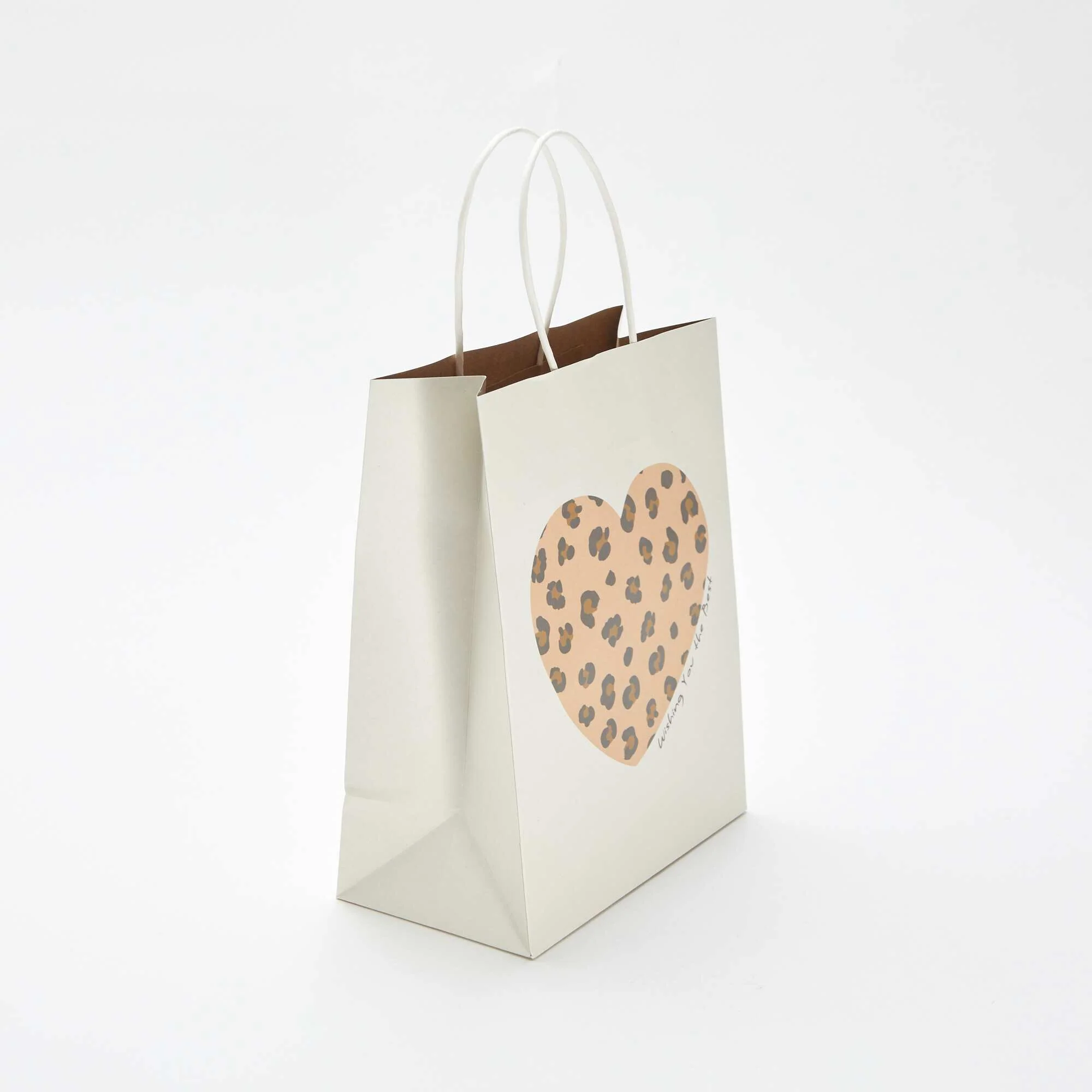 Heart print gift bag BEIGE - Image 2