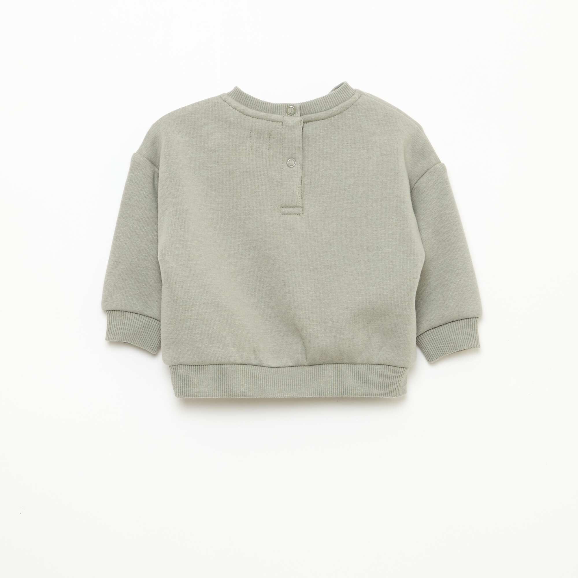 Heathered Sweatshirt with Soft Velour Interior GREEN - Image 3