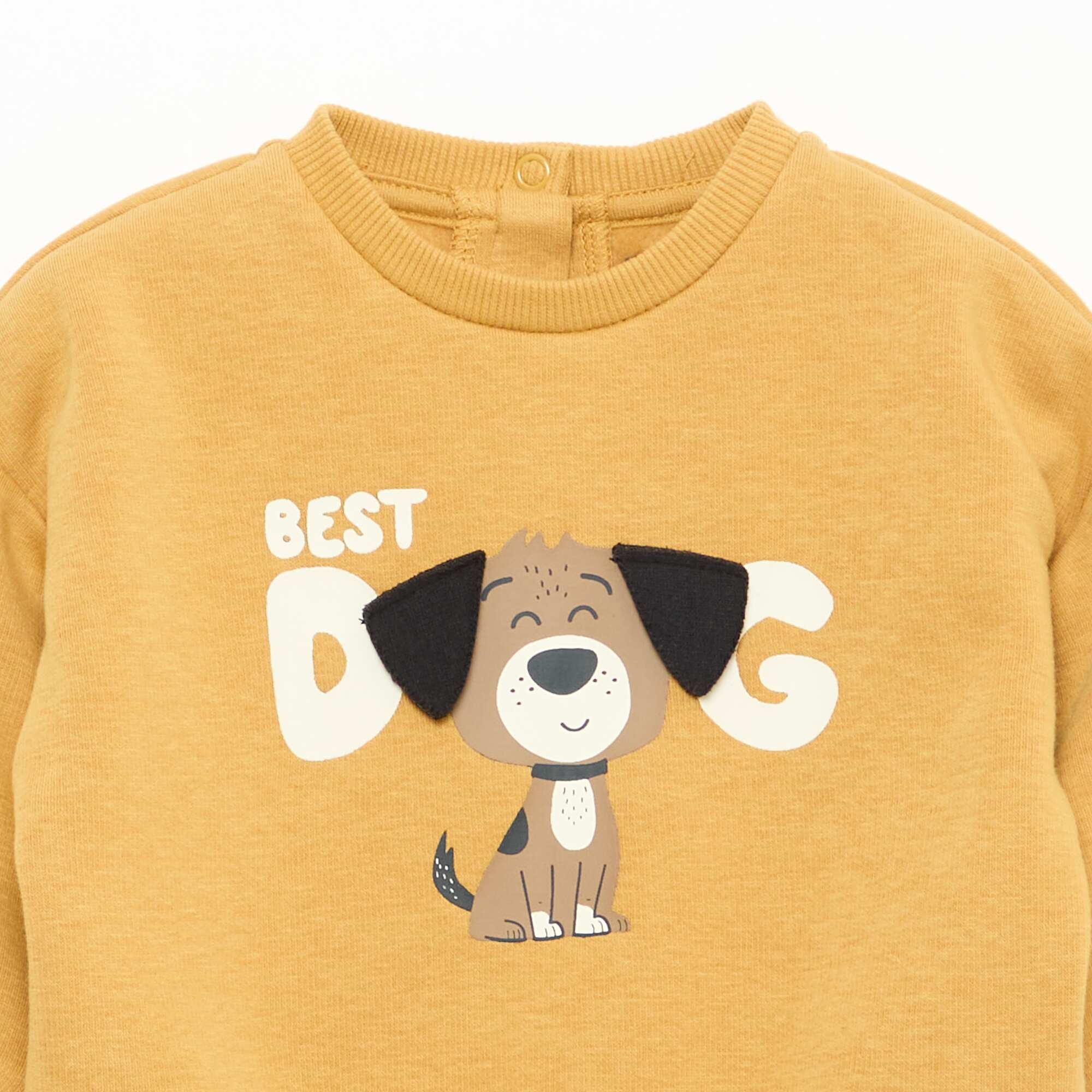 Heathered Sweatshirt with Soft Velour Interior YELLOW - Image 2