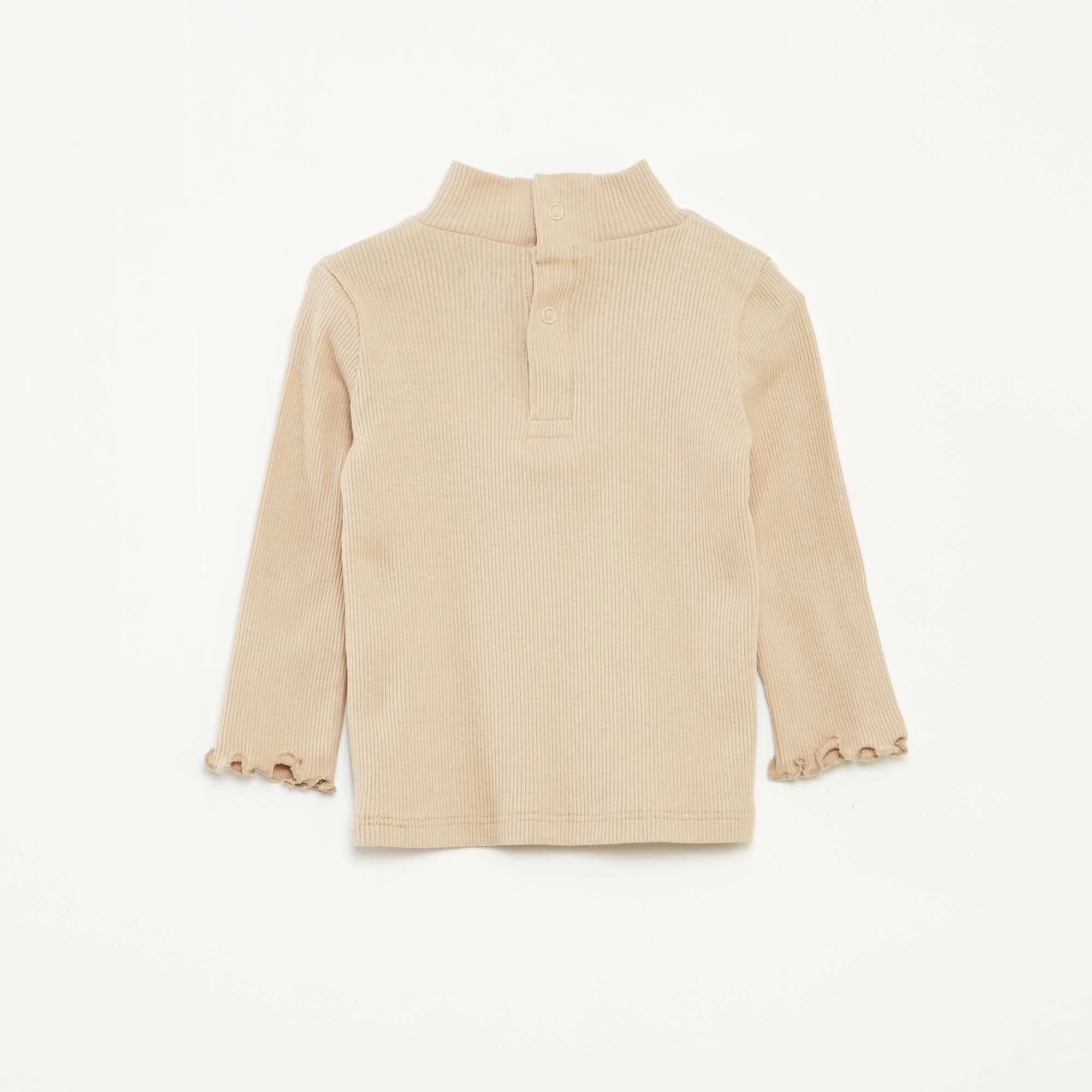 High-neck ribbed undersweater BEIGE - Image 2