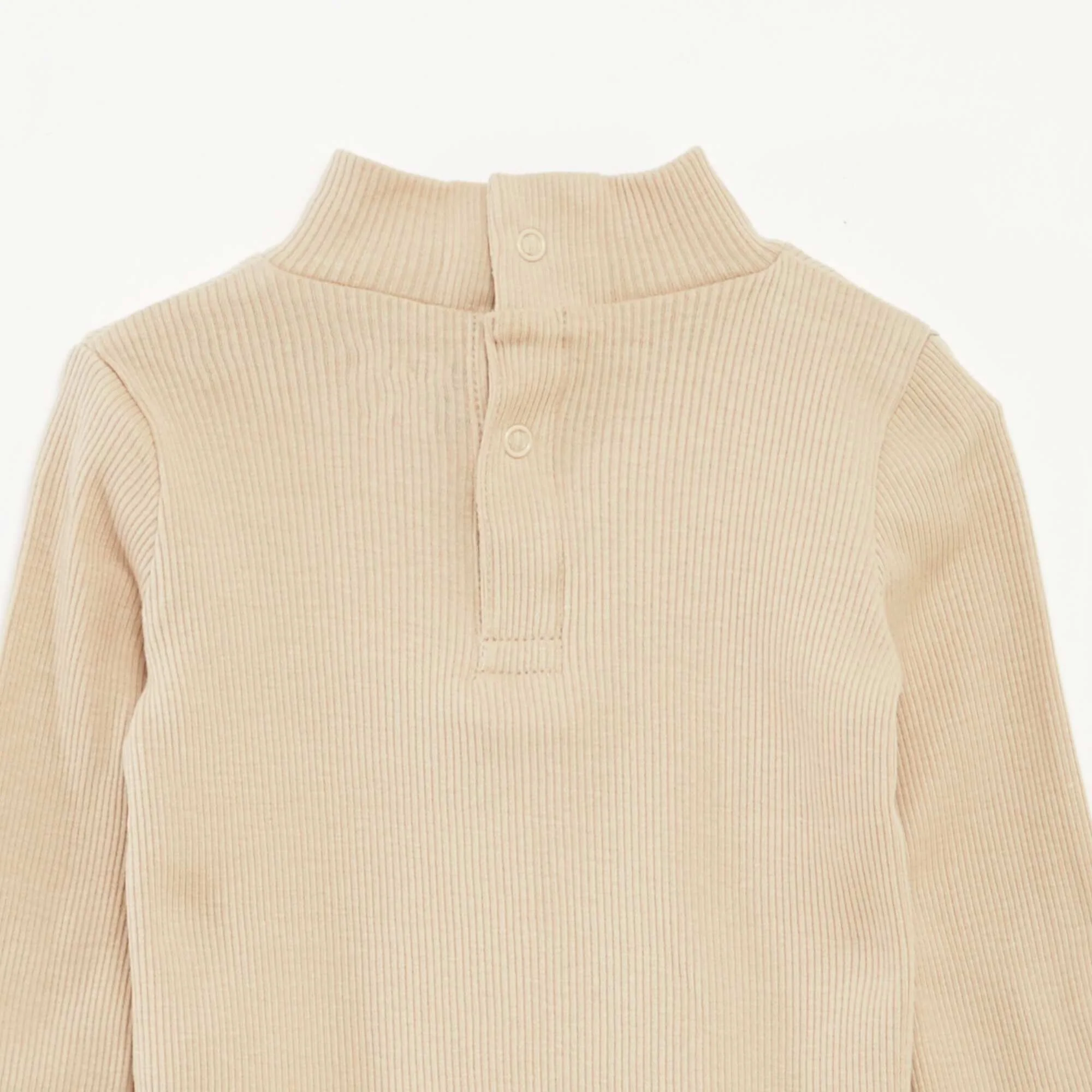 High-neck ribbed undersweater BEIGE - Image 3