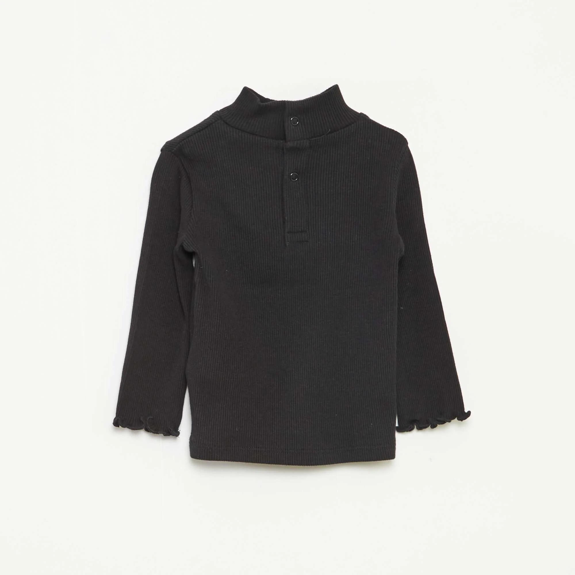 High-neck ribbed undersweater BLACK - Image 2