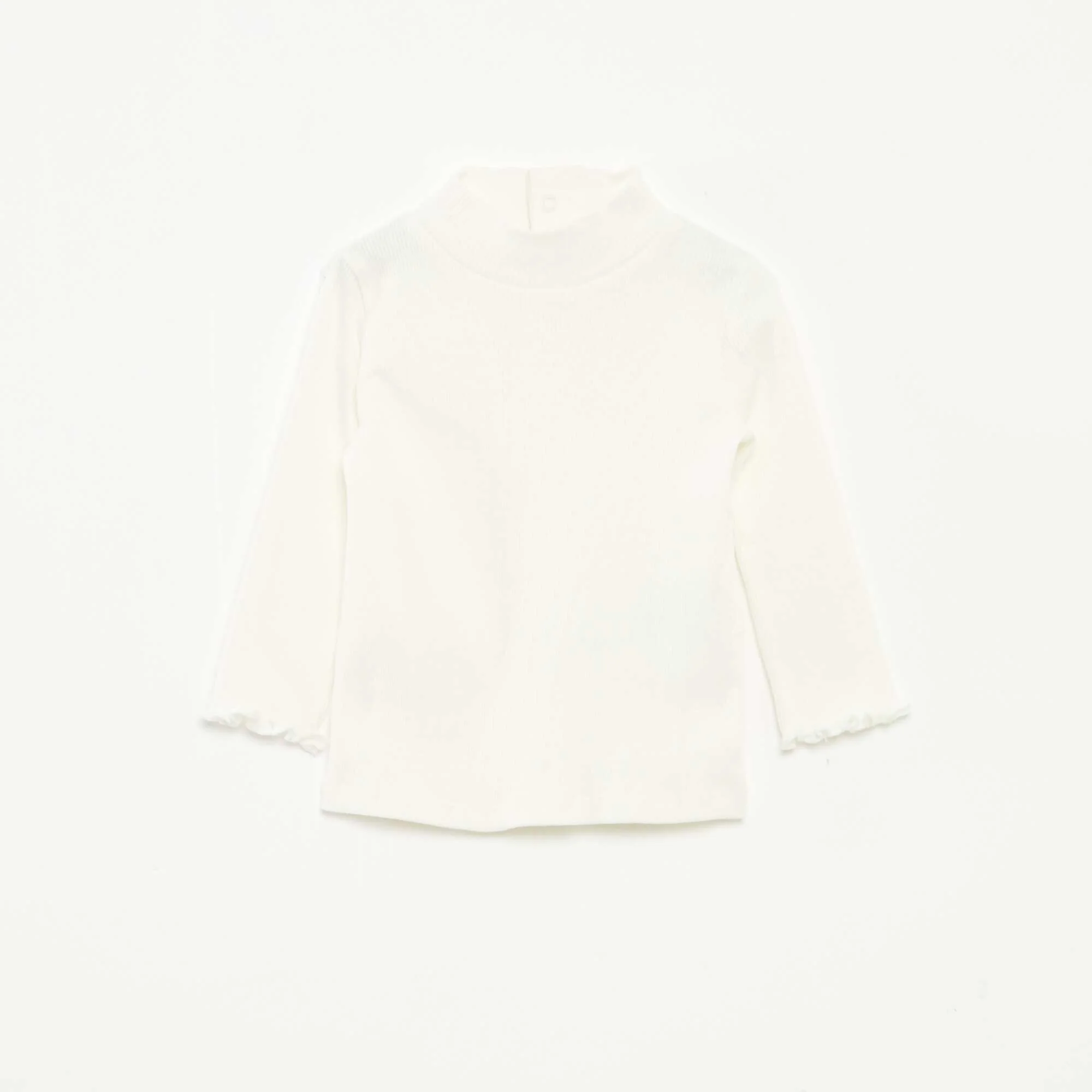 High-neck ribbed undersweater WHITE