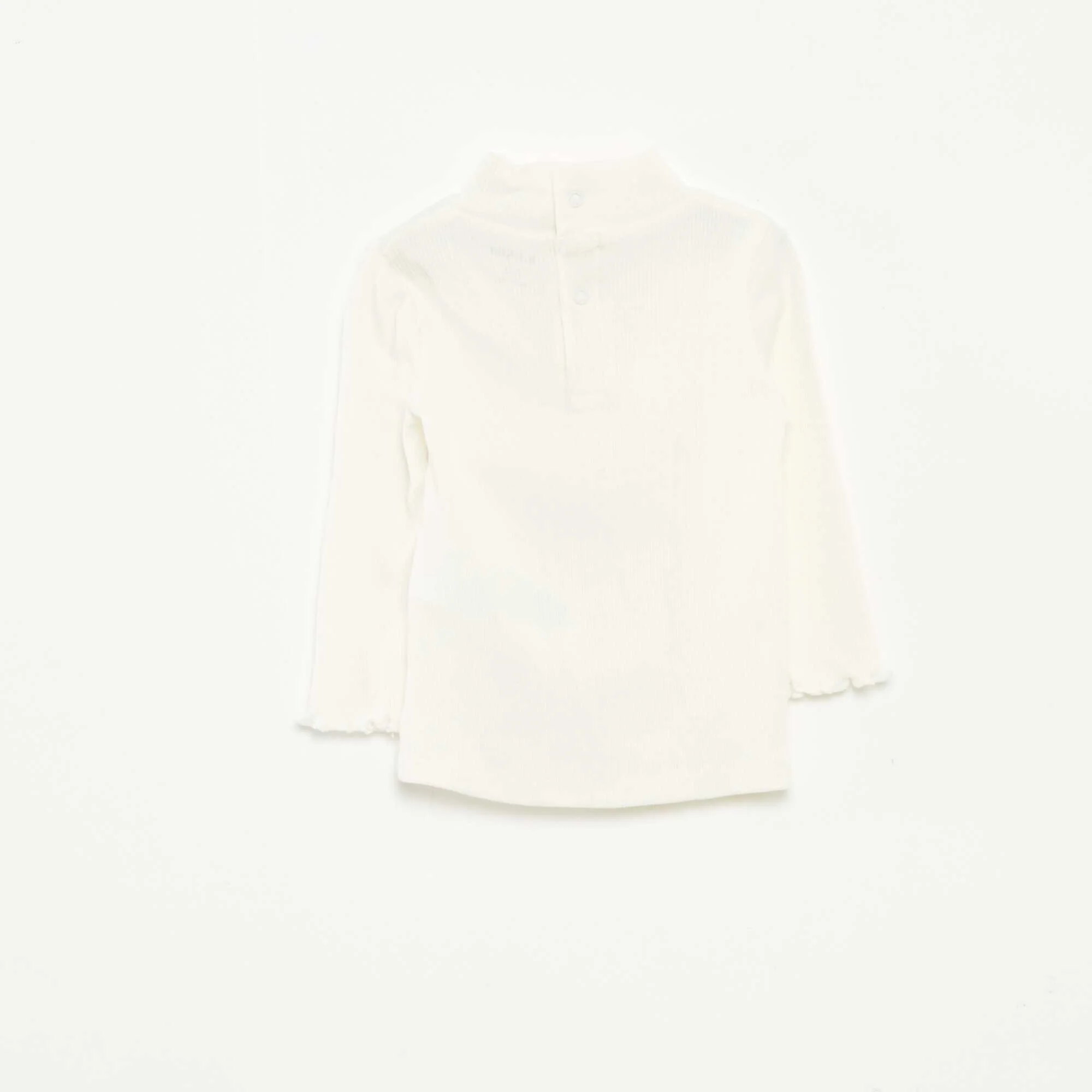 High-neck ribbed undersweater WHITE - Image 2