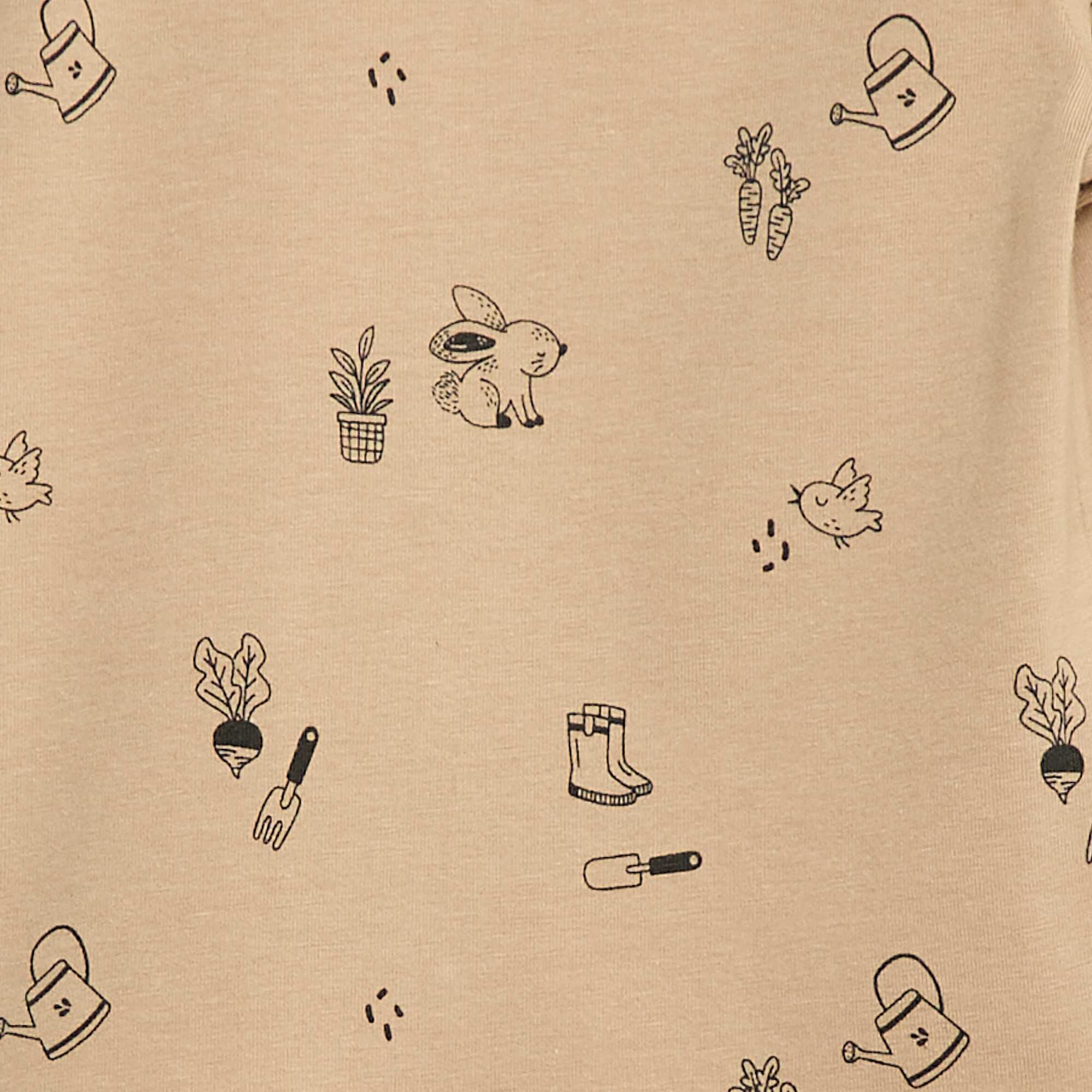 High-Neck Top with Print BEIGE - Image 2