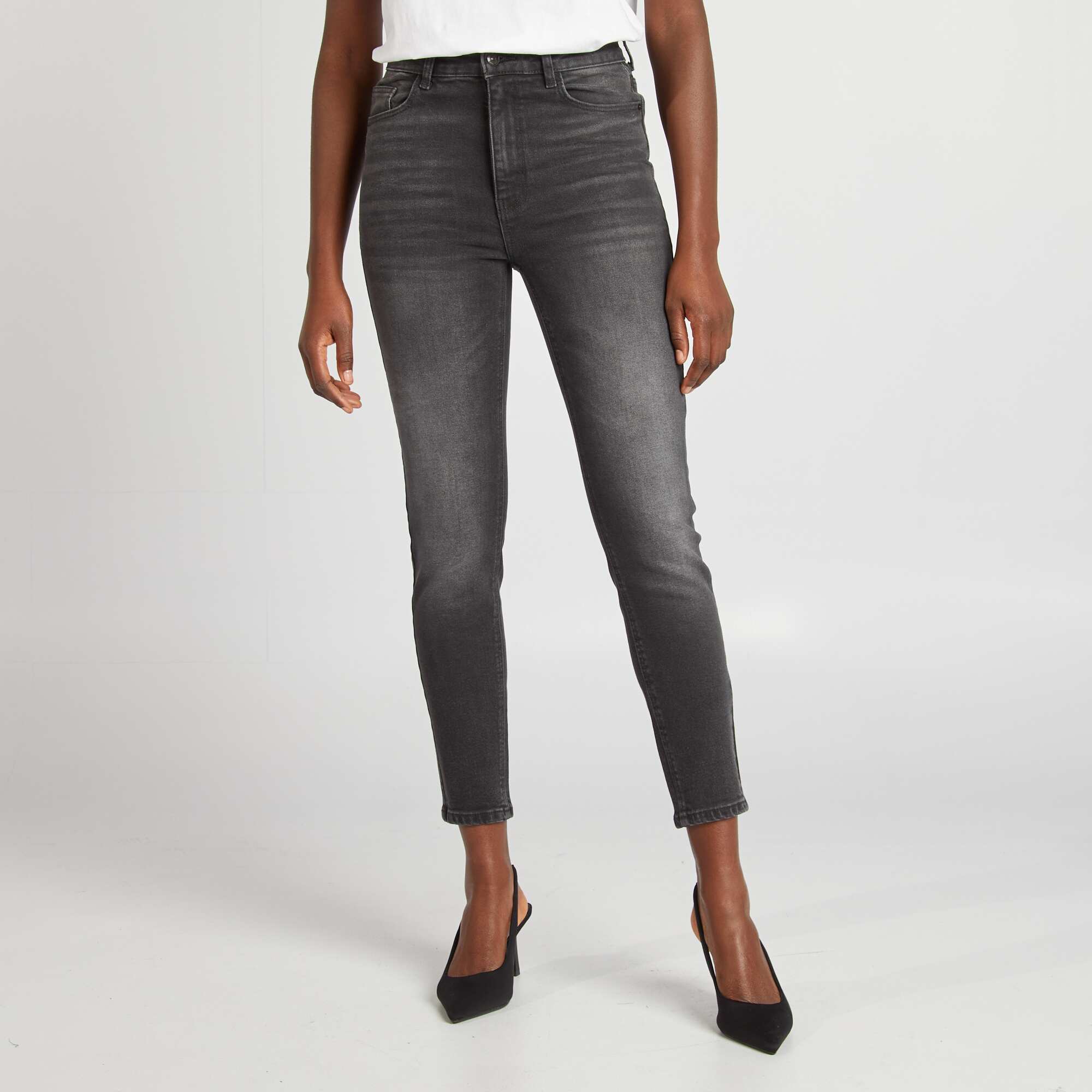 High-rise slim-fit jeans GREY - Image 2