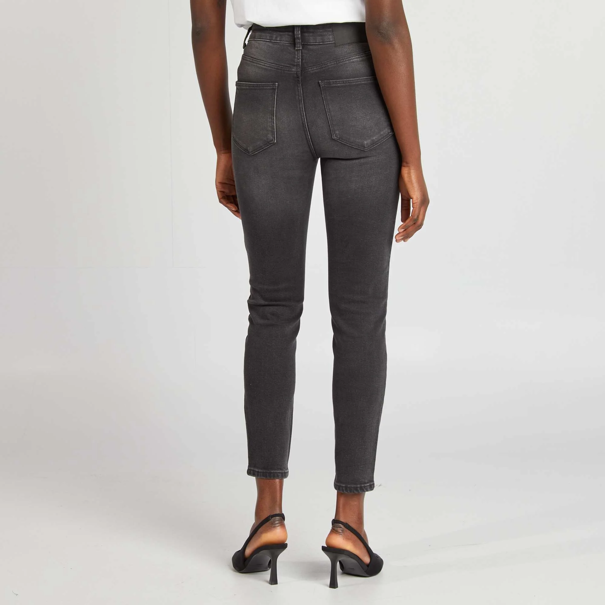 High-rise slim-fit jeans GREY - Image 3