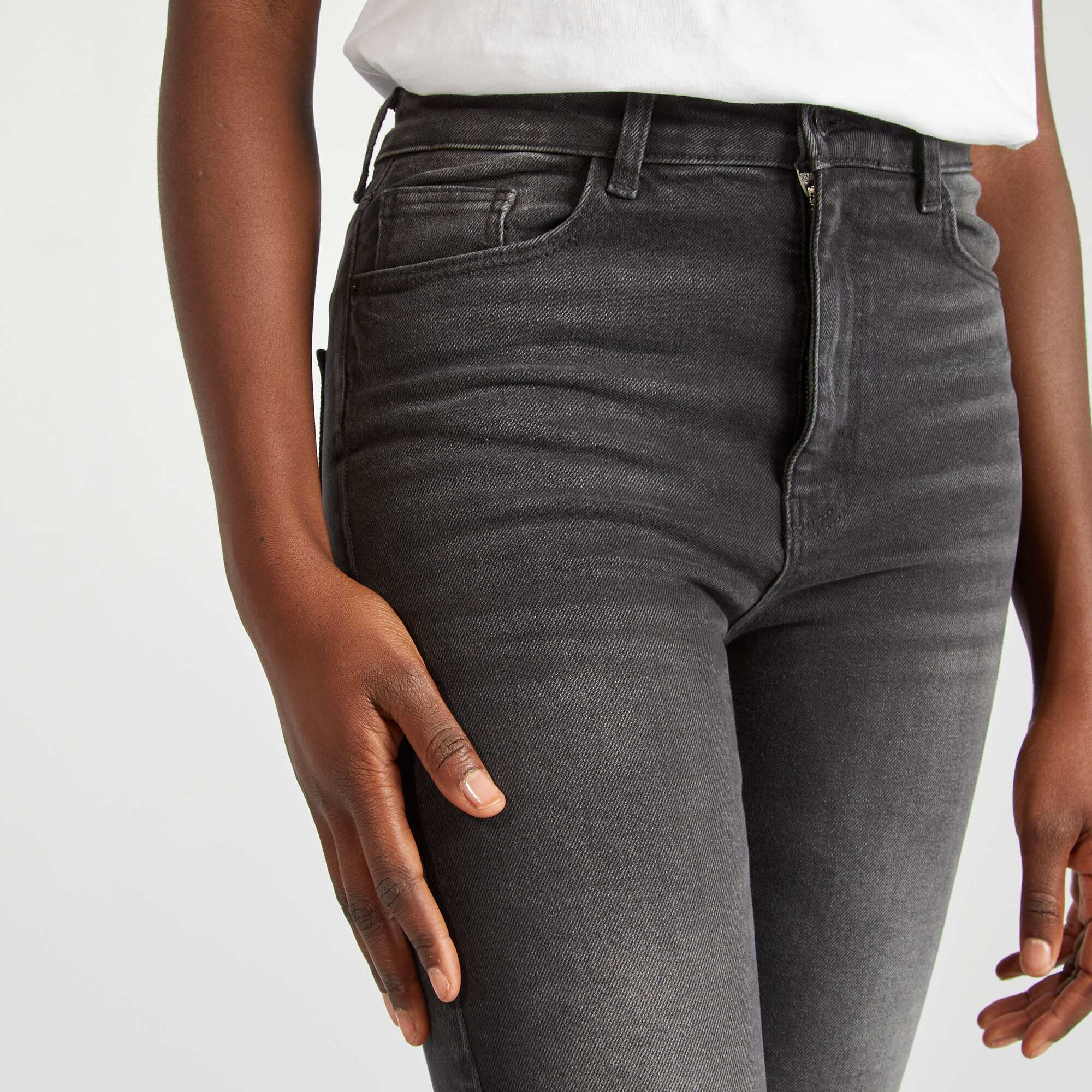 High-rise slim-fit jeans GREY - Image 4
