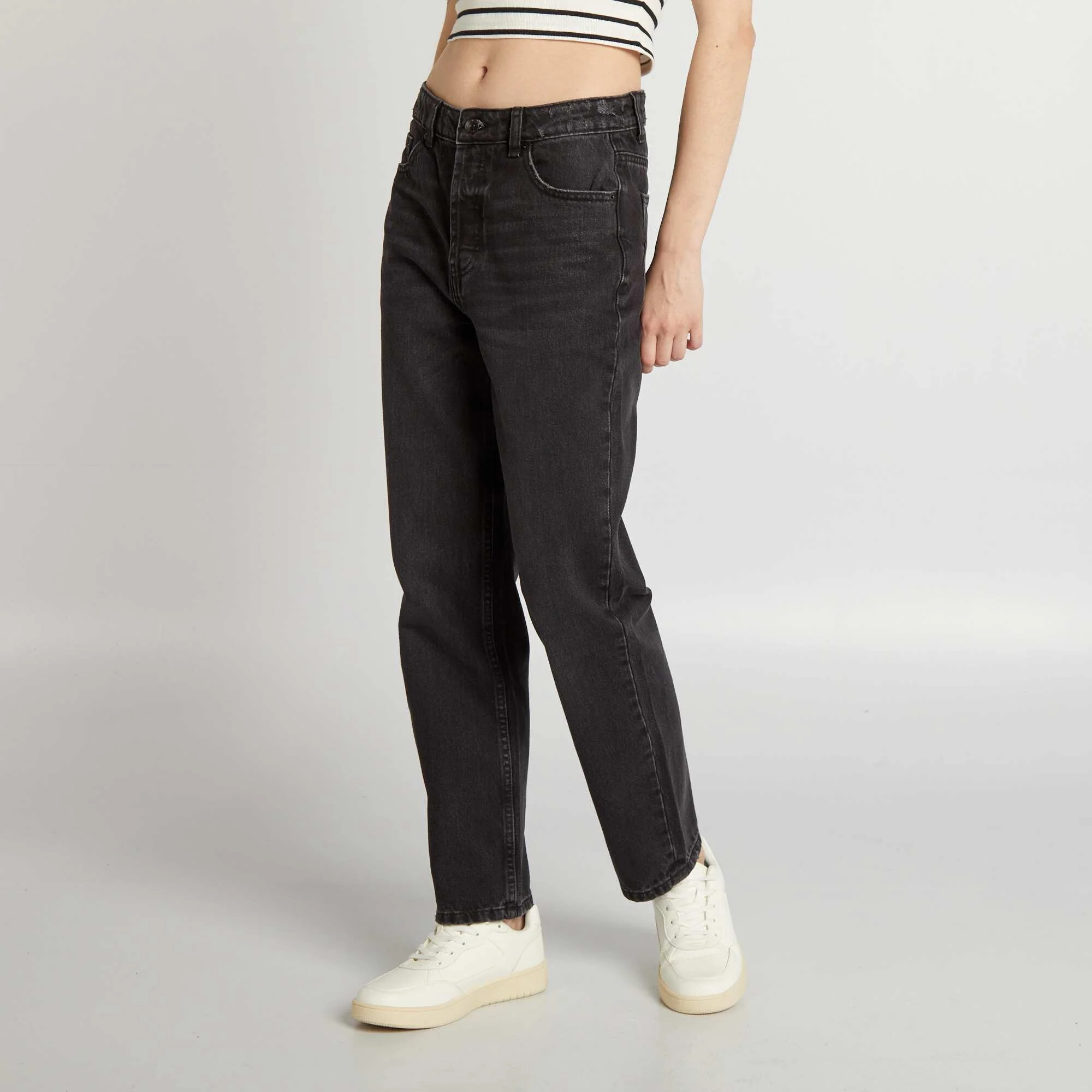 High-rise straight jeans GREY - Image 2