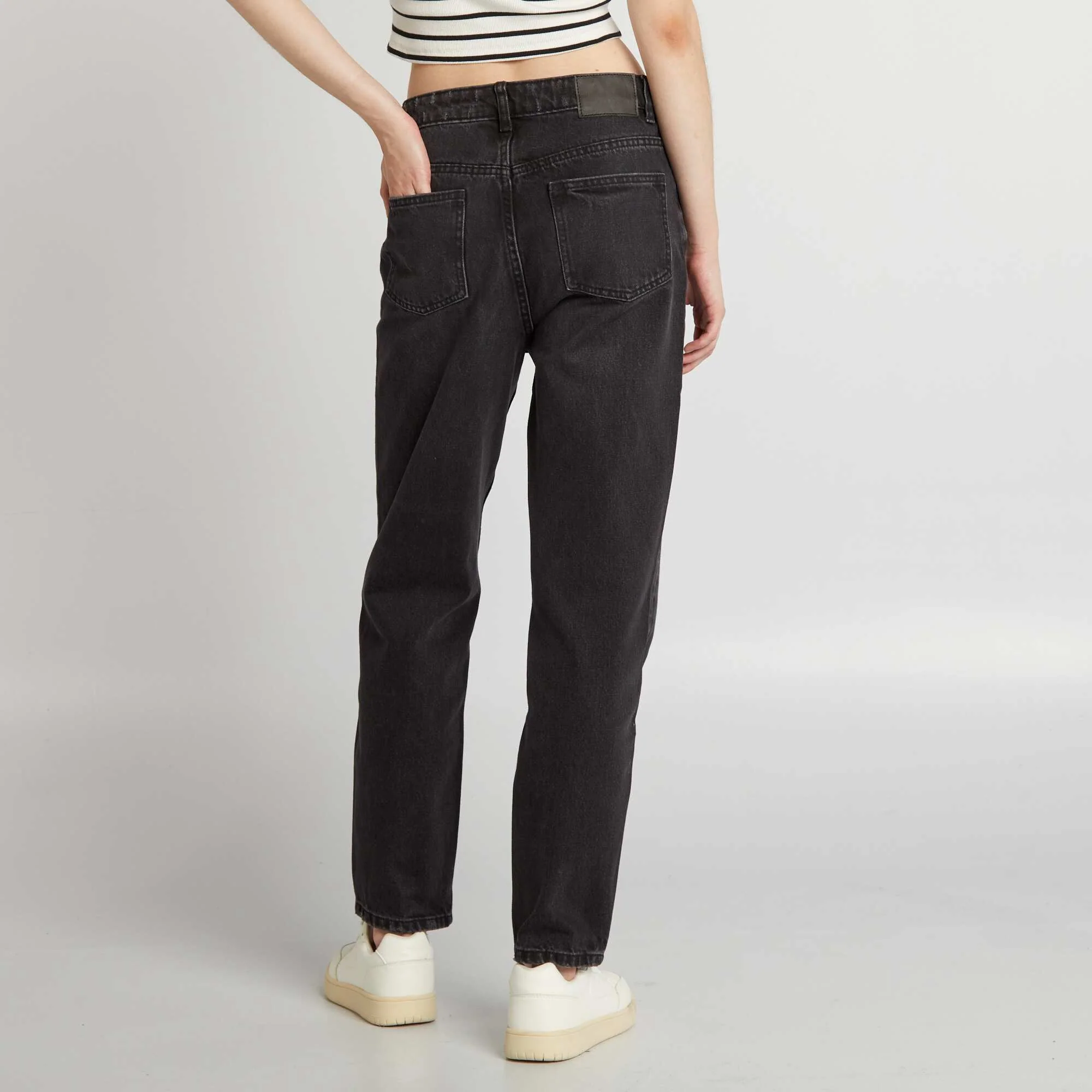 High-rise straight jeans GREY - Image 4