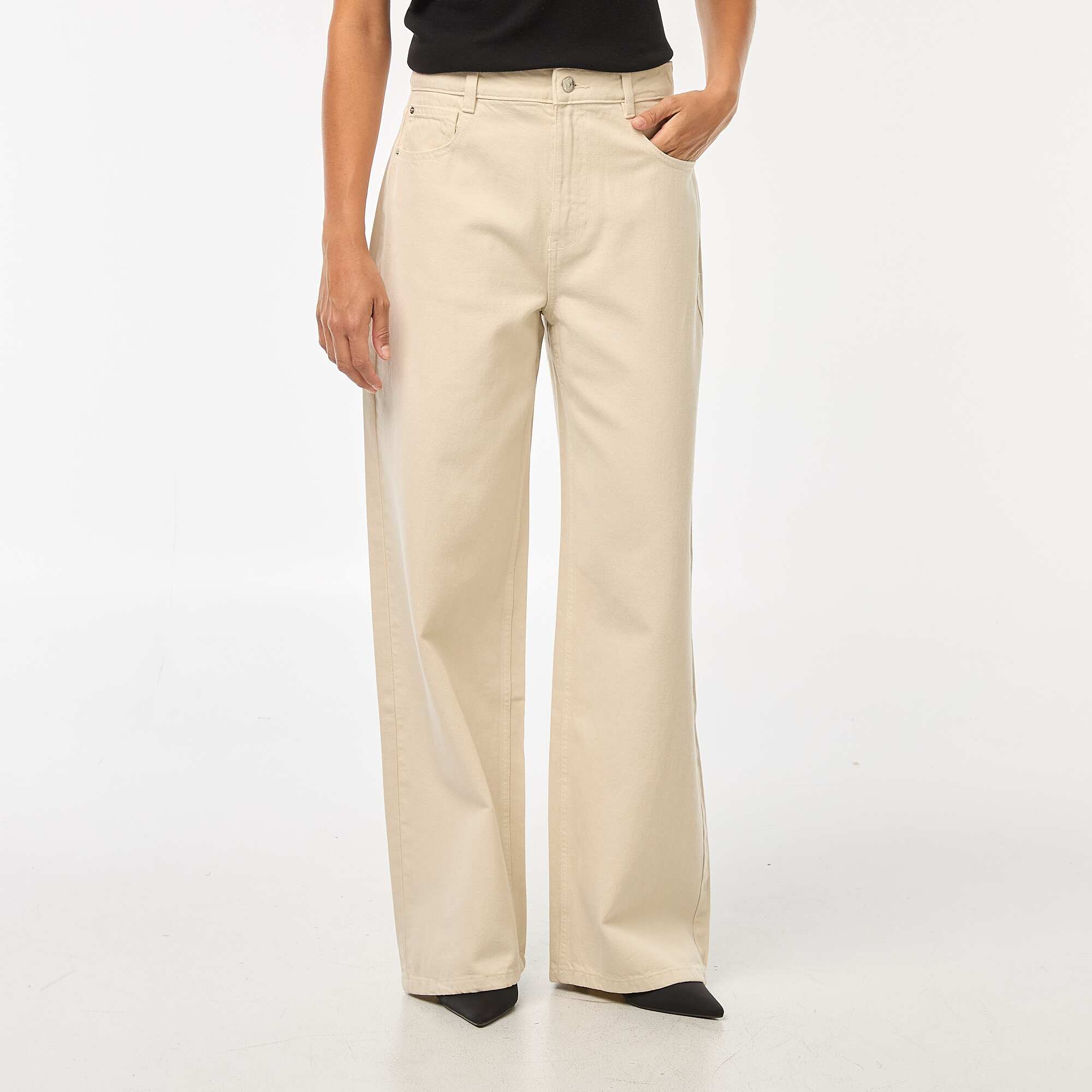 High-rise wide-leg jeans WHITE - Image 2