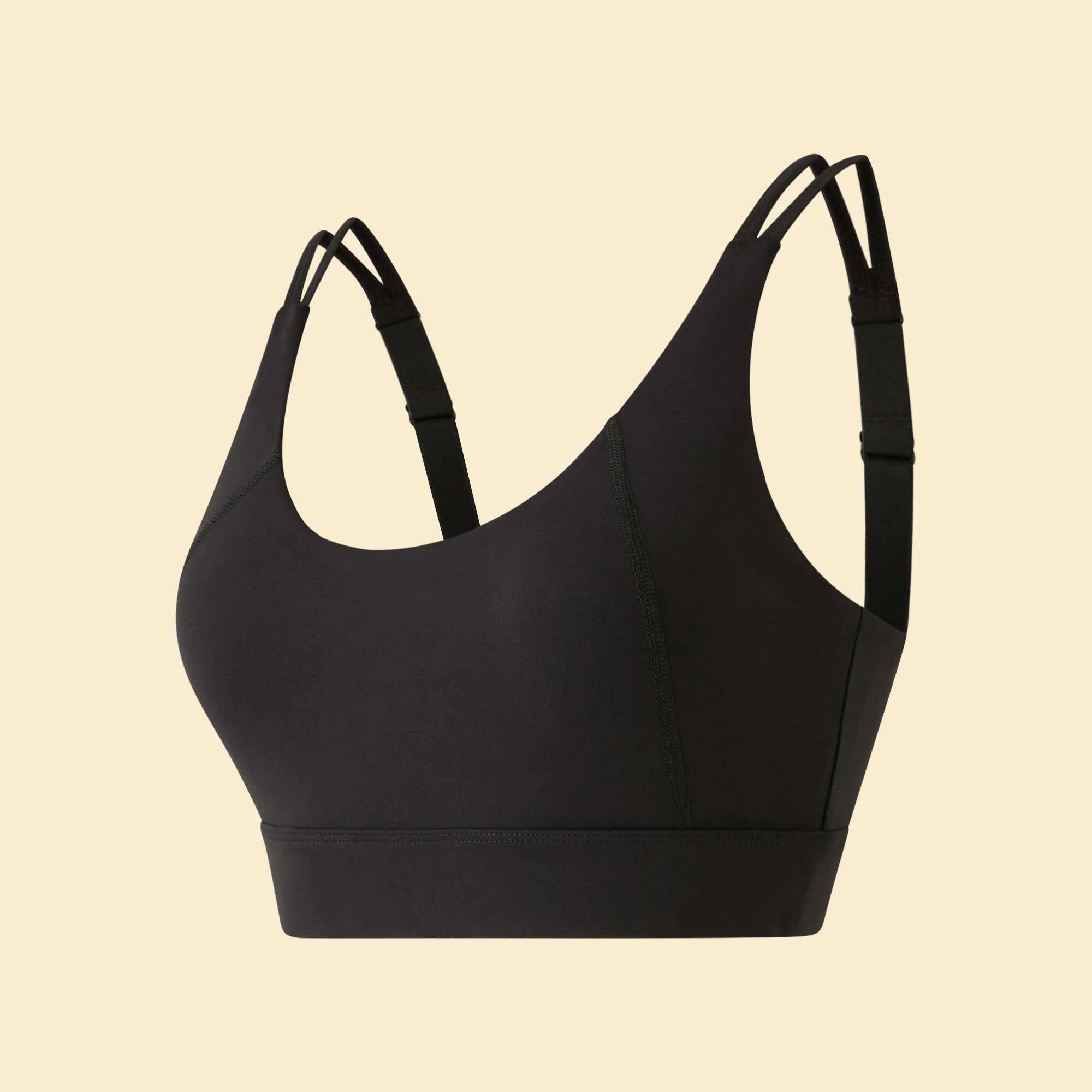 High-Support Twist-Back Sports Bra BLACK