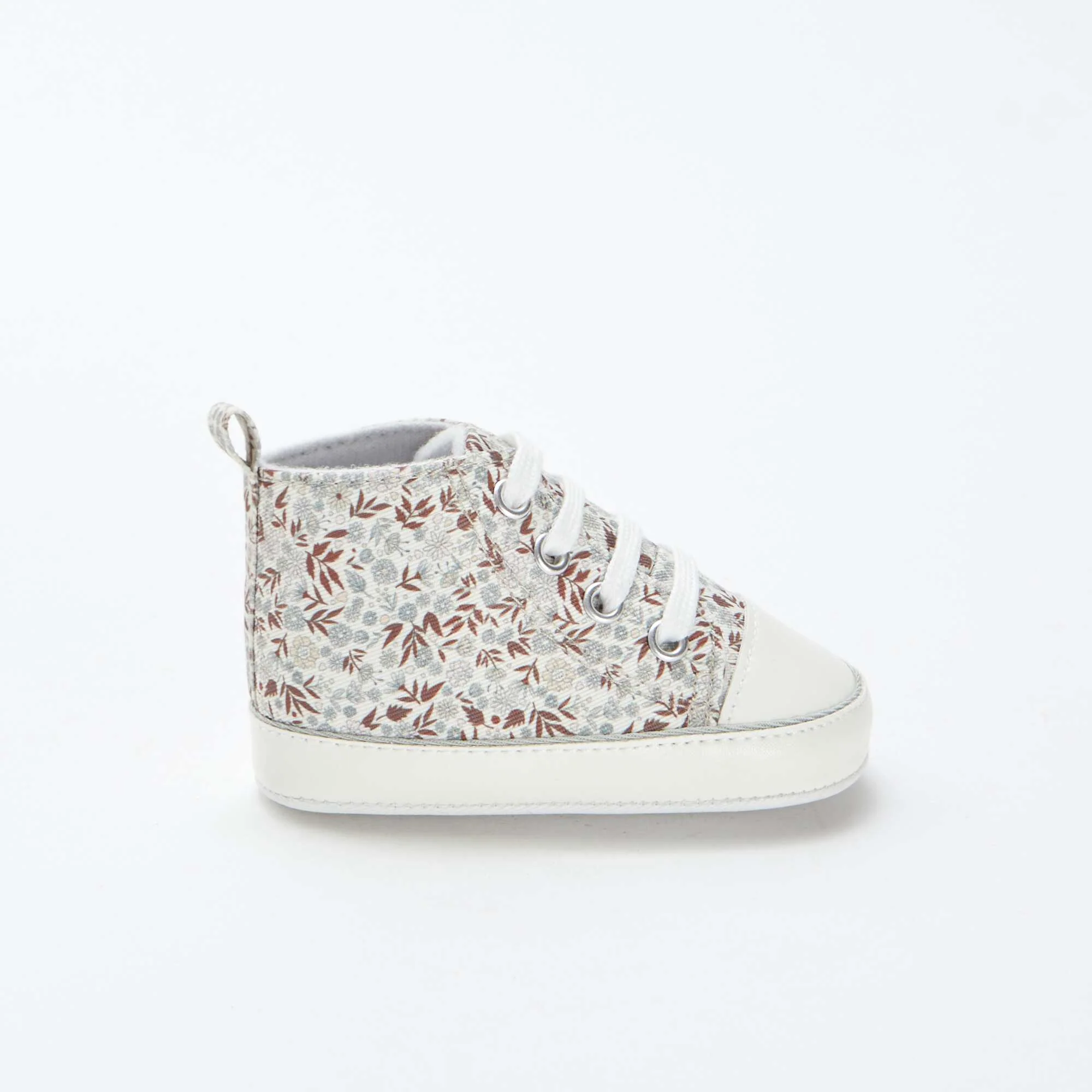 High-top checked trainers BEIGE - Image 2
