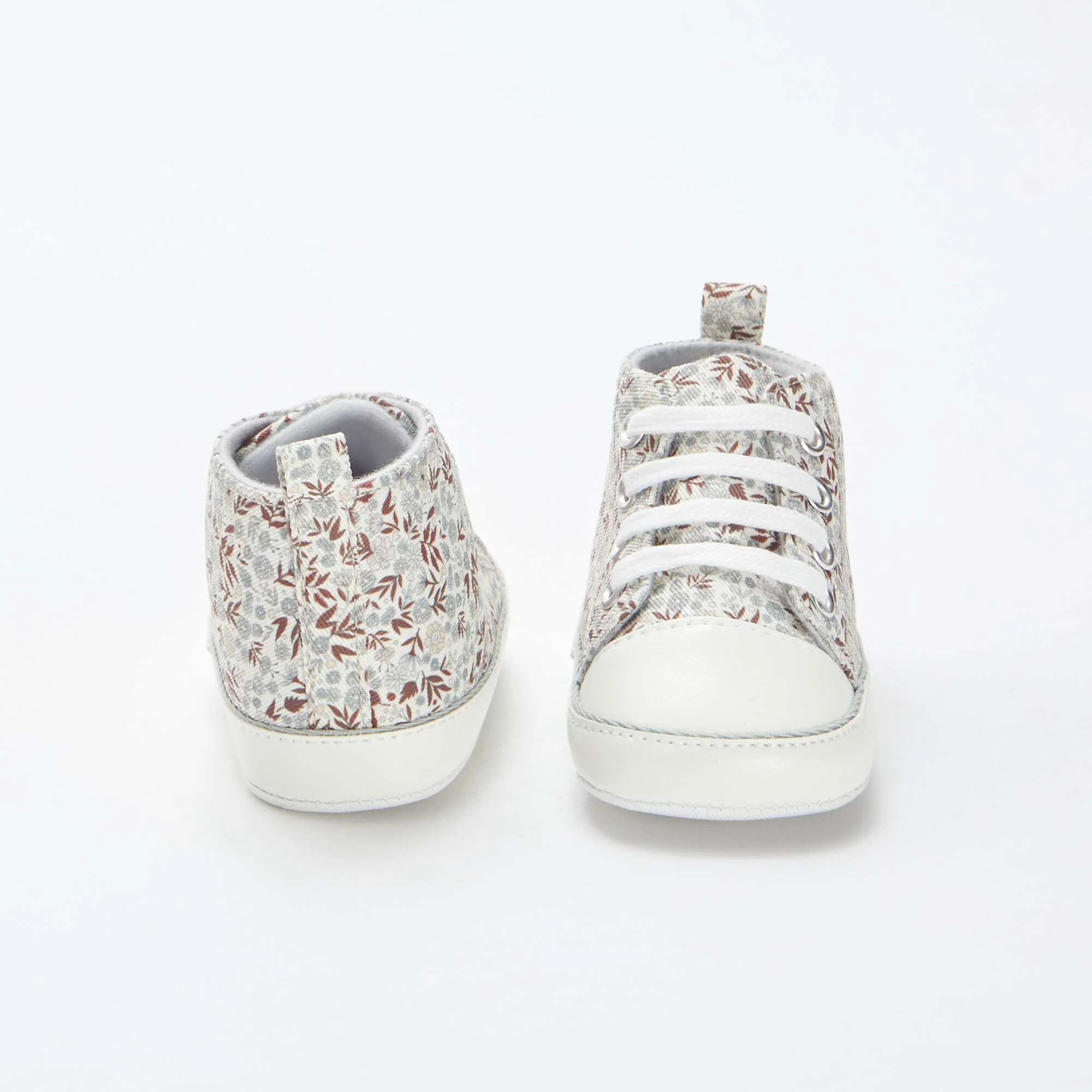 High-top checked trainers BEIGE - Image 3