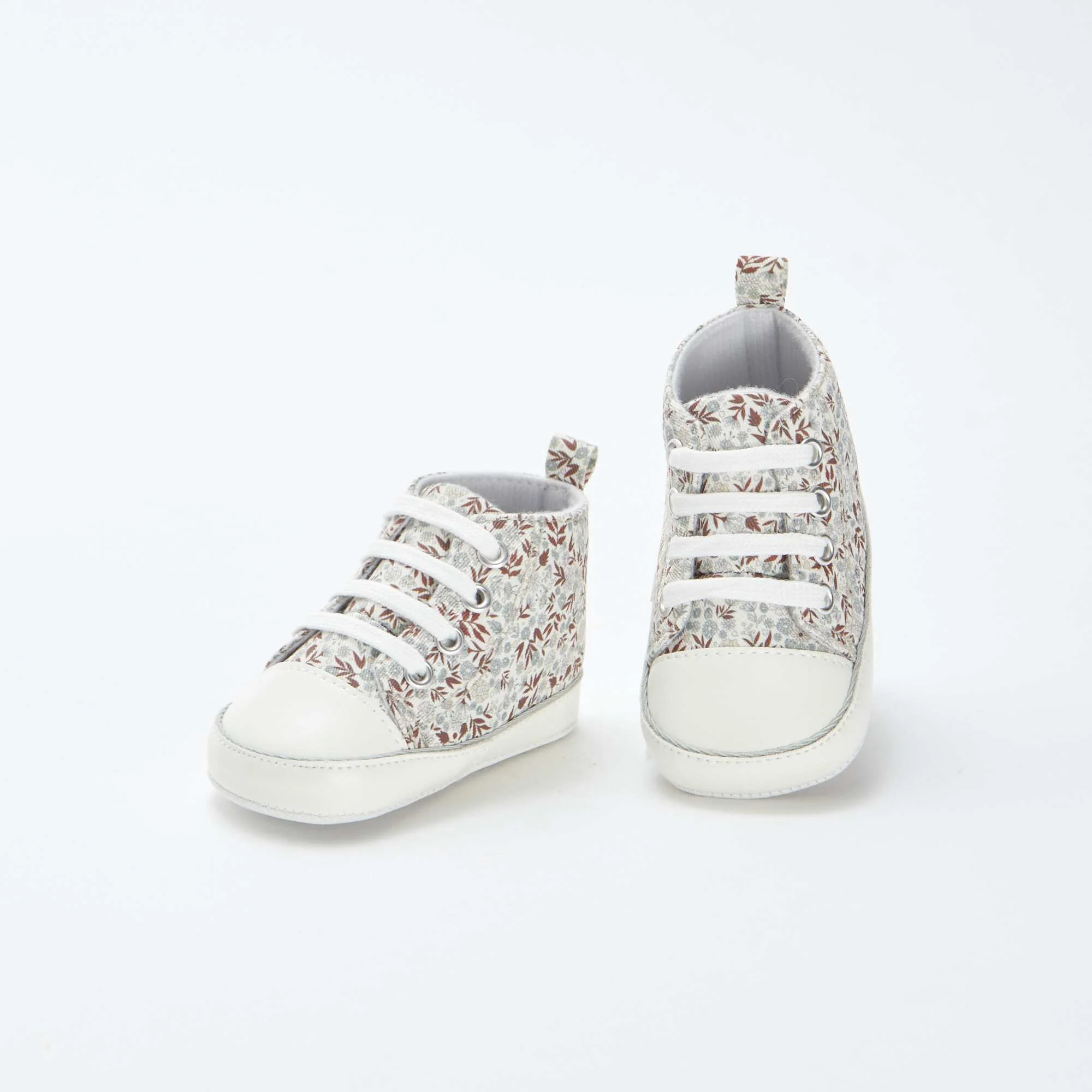 High-top checked trainers BEIGE - Image 5