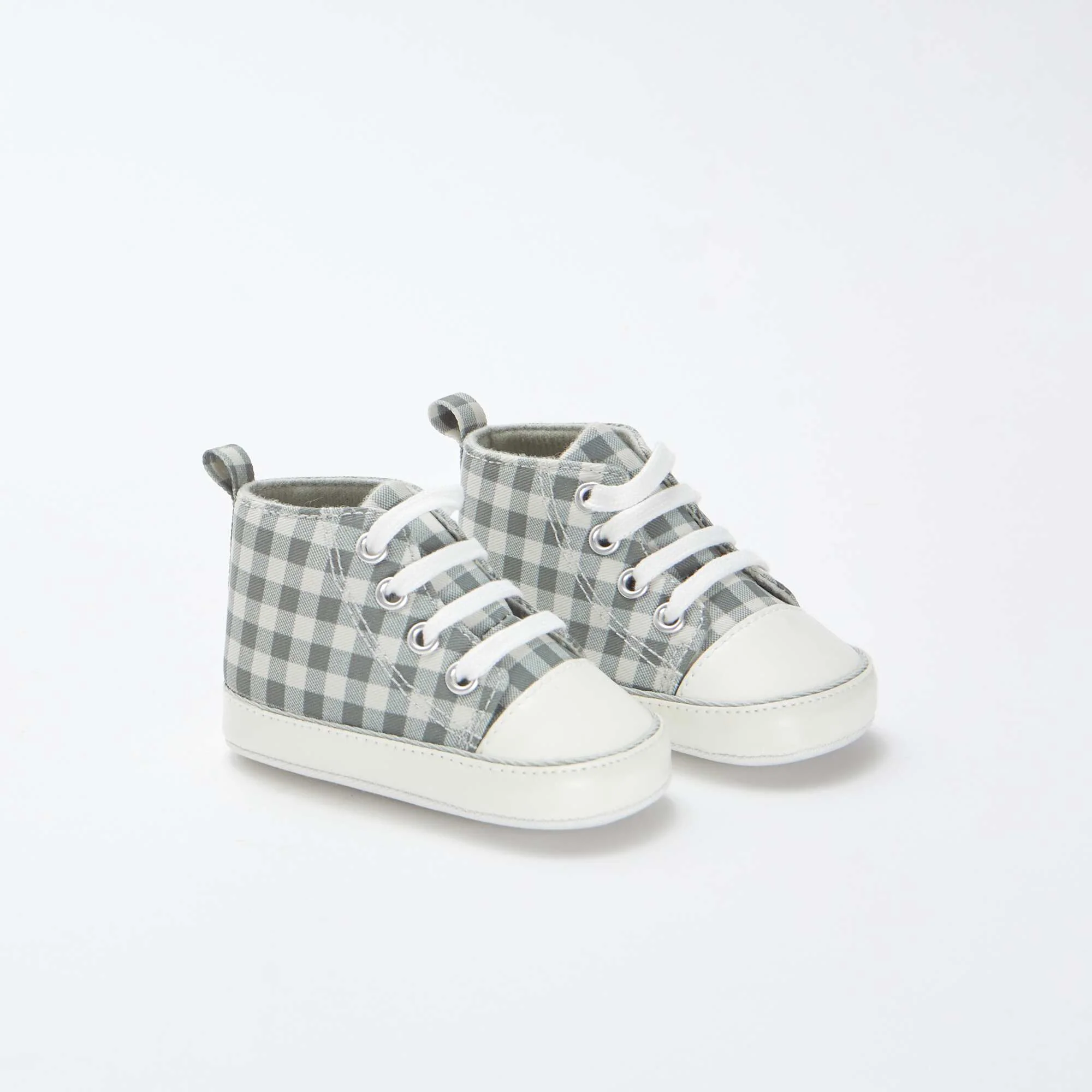 High-top checked trainers GREEN