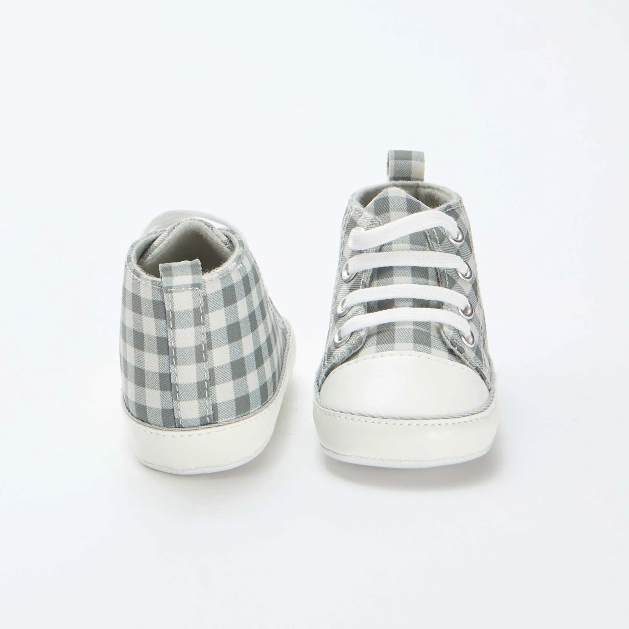 High-top checked trainers GREEN - Image 3