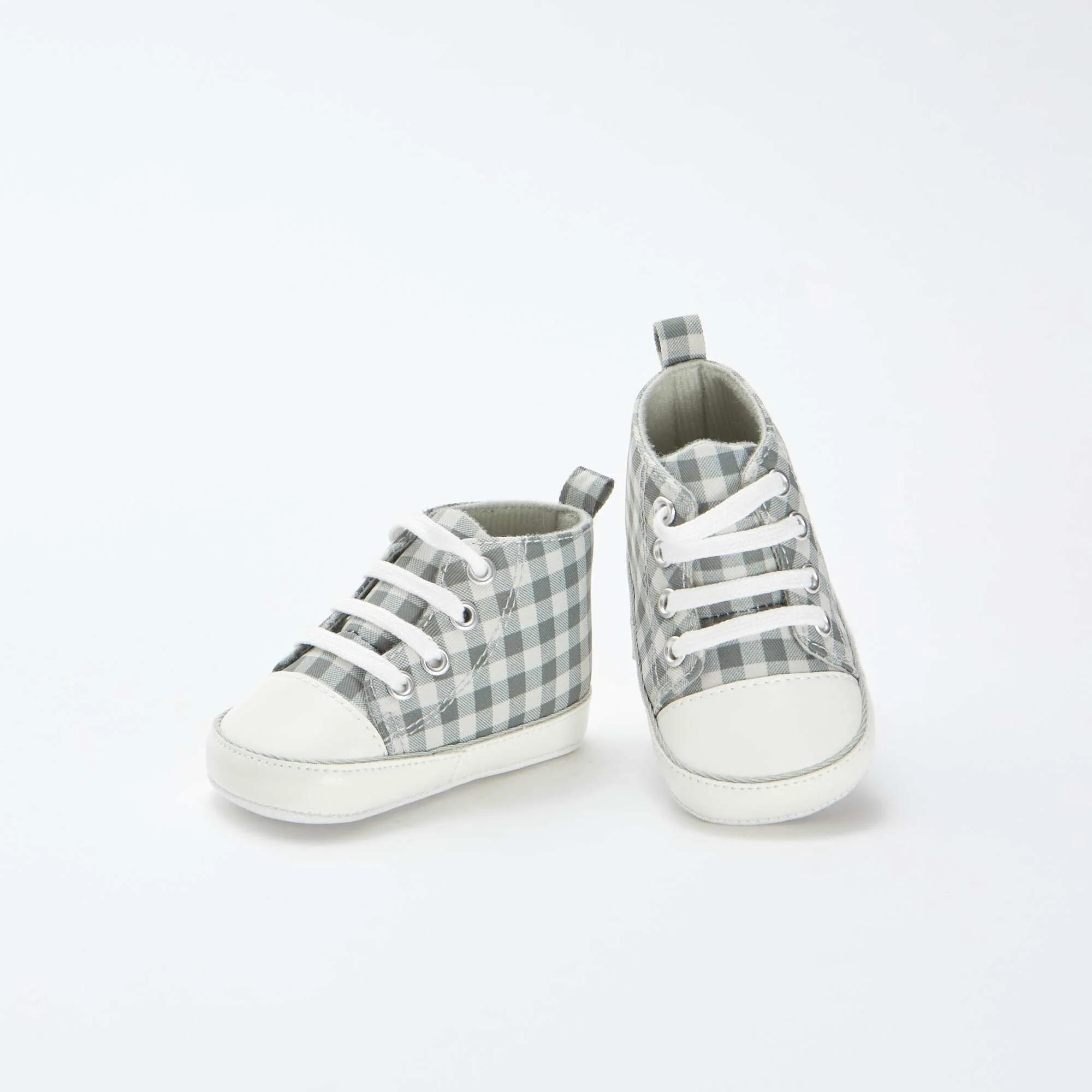 High-top checked trainers GREEN - Image 5