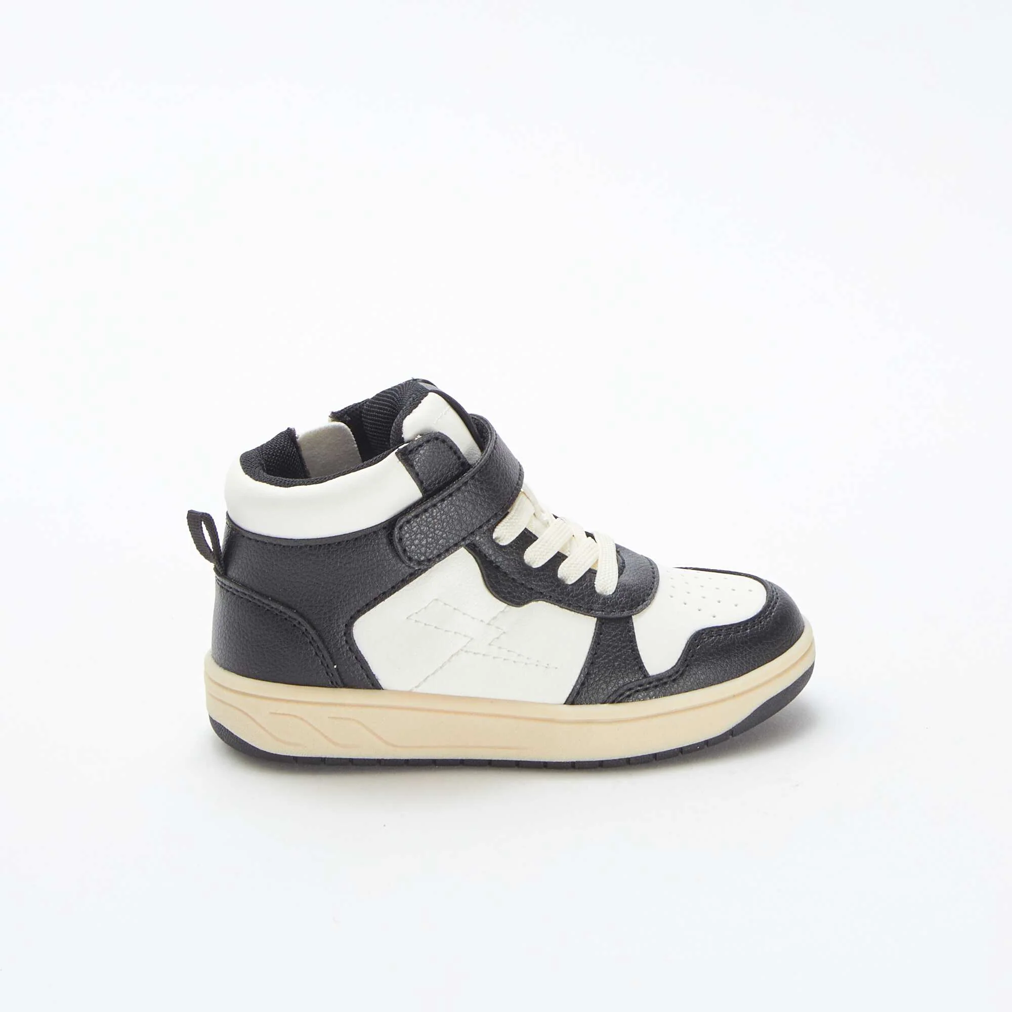 High-top trainers with hook-and-loop and lace-up fastening BLACK - Image 2