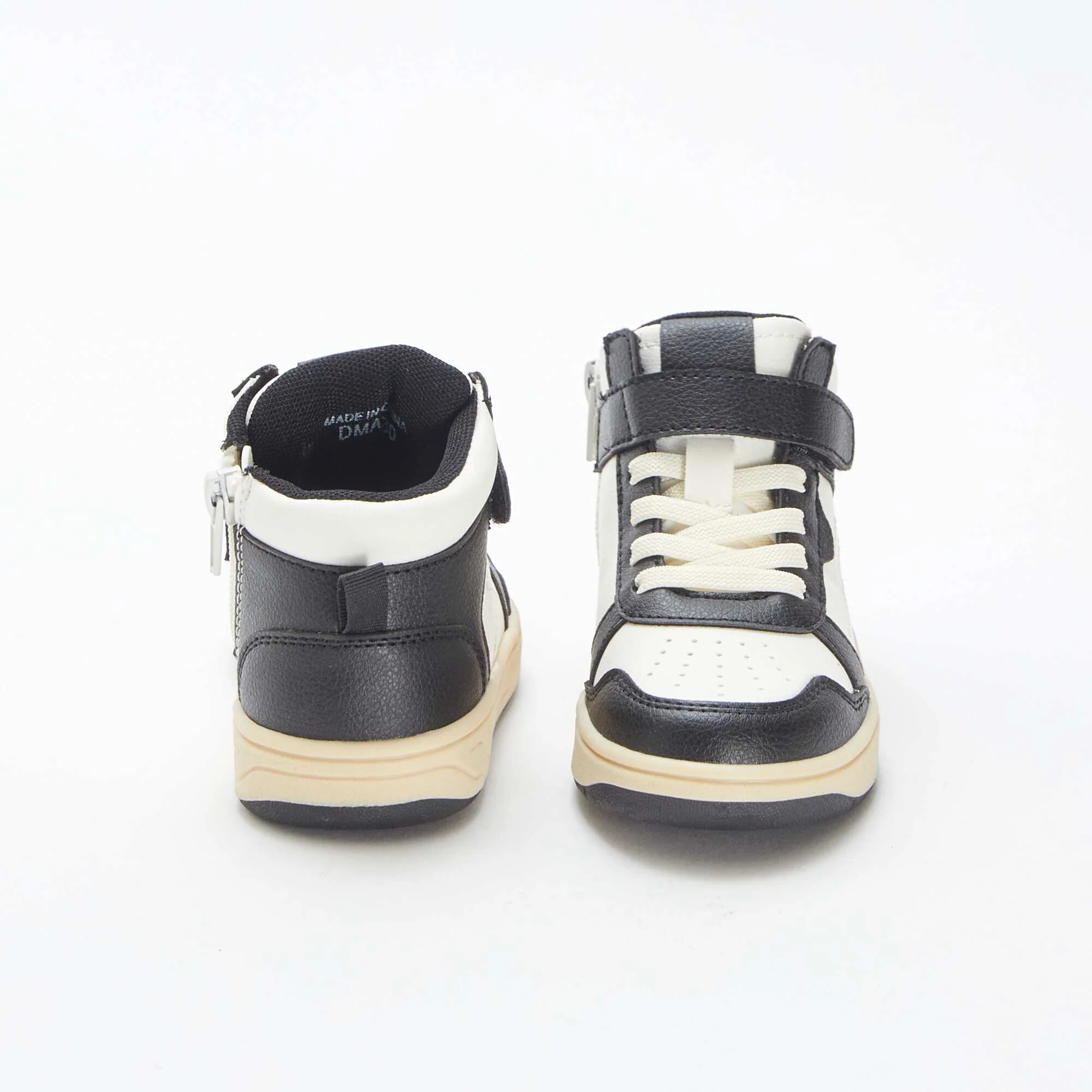 High-top trainers with hook-and-loop and lace-up fastening BLACK - Image 3