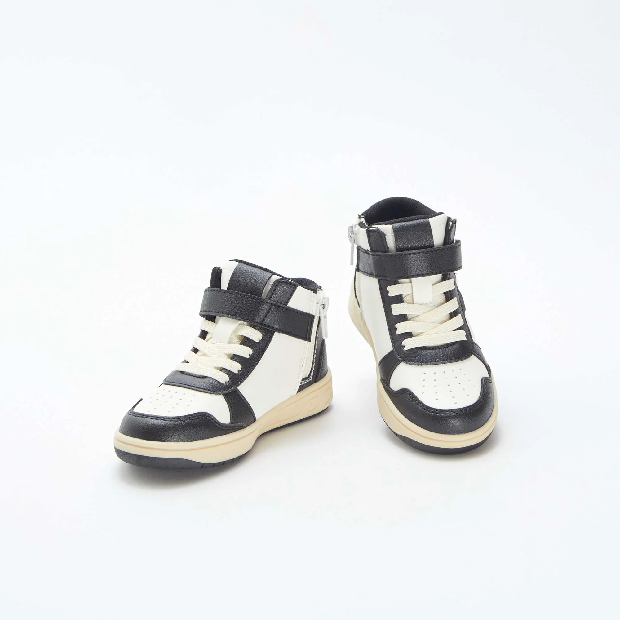 High-top trainers with hook-and-loop and lace-up fastening BLACK - Image 5