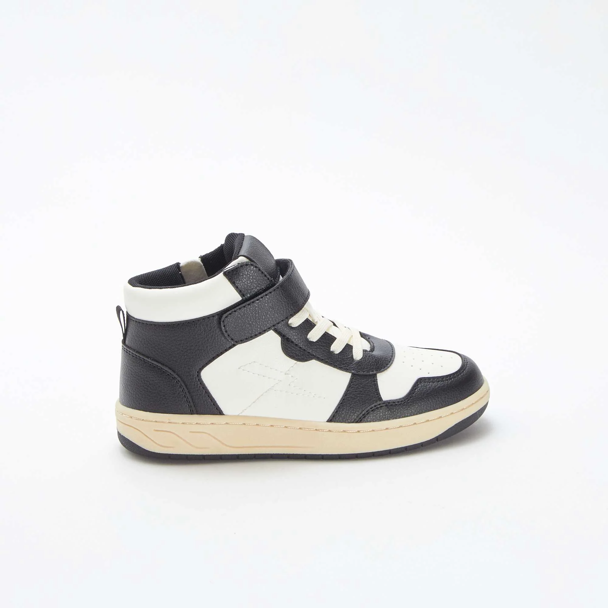 High-top trainers with hook-and-loop and lace-up fastening BLACK - Image 2