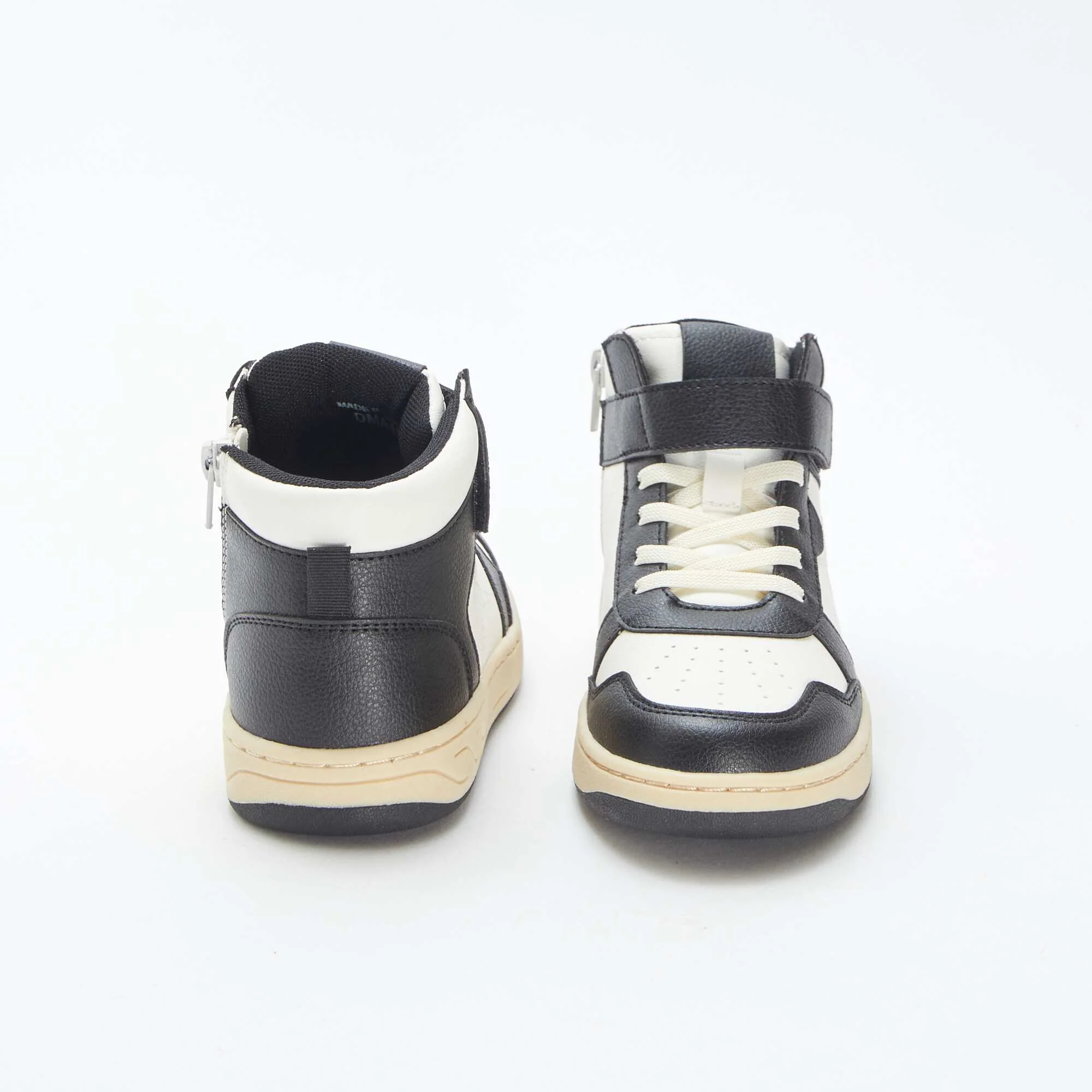 High-top trainers with hook-and-loop and lace-up fastening BLACK - Image 3
