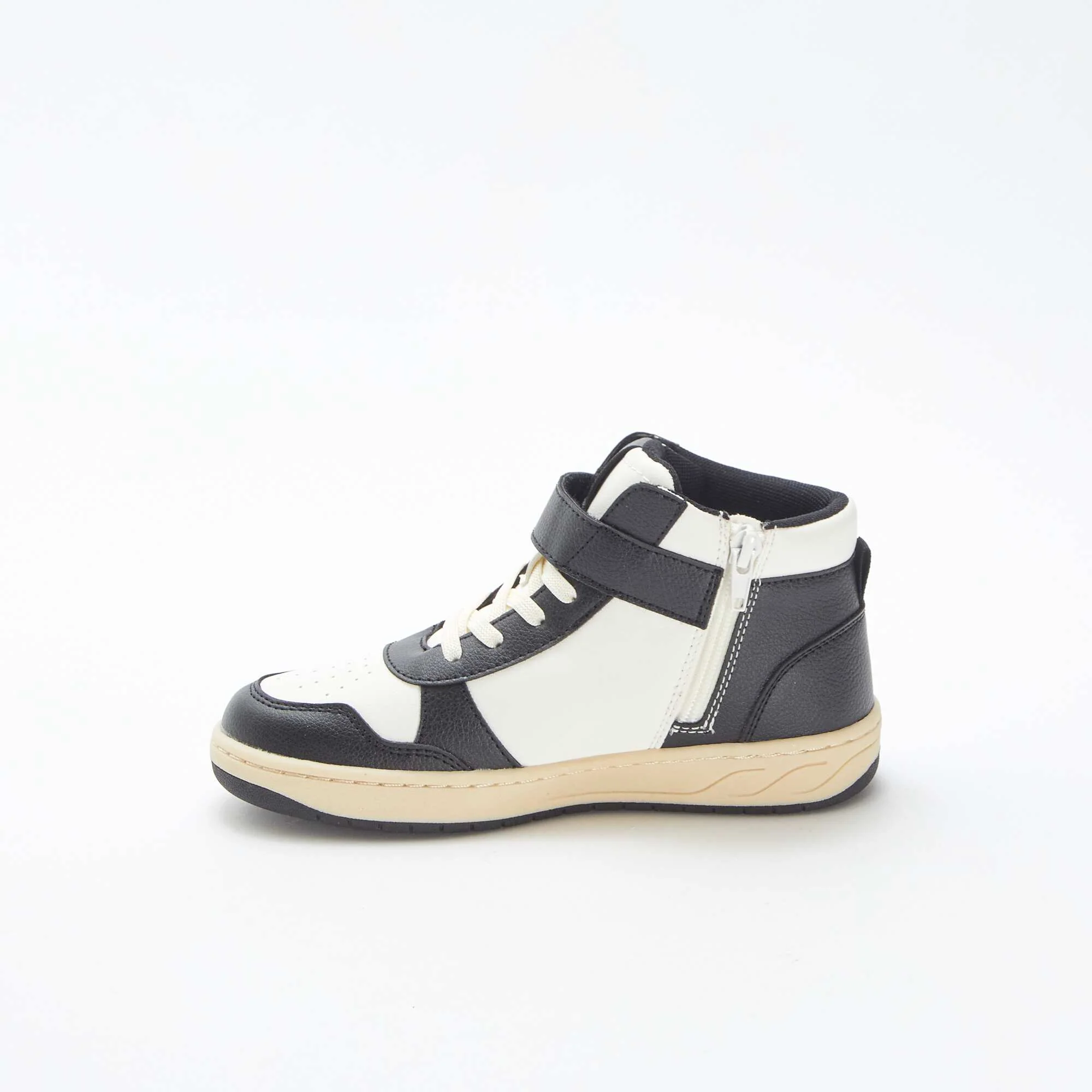 High-top trainers with hook-and-loop and lace-up fastening BLACK - Image 4