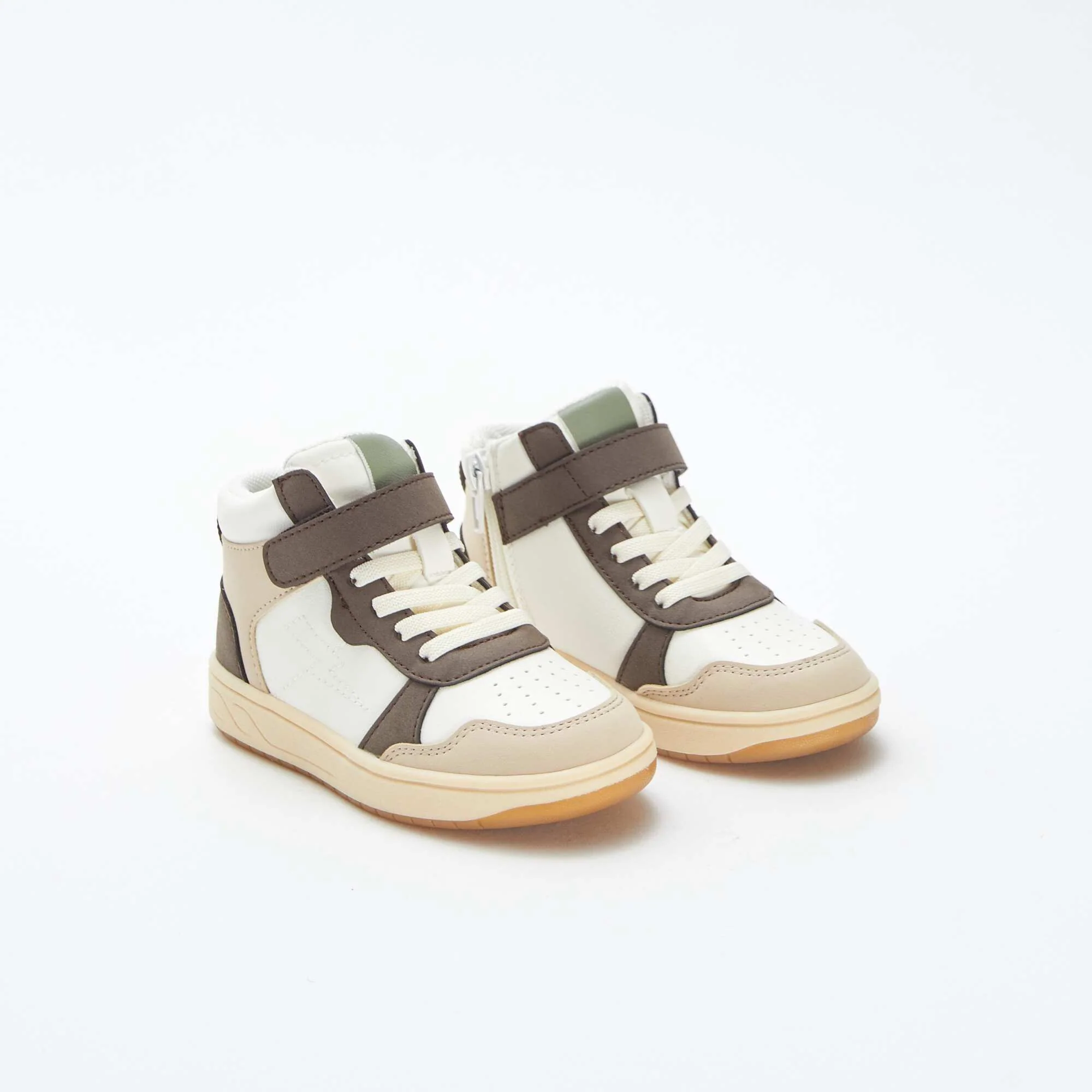 High-top trainers with hook-and-loop and lace-up fastening GREEN - Image 2