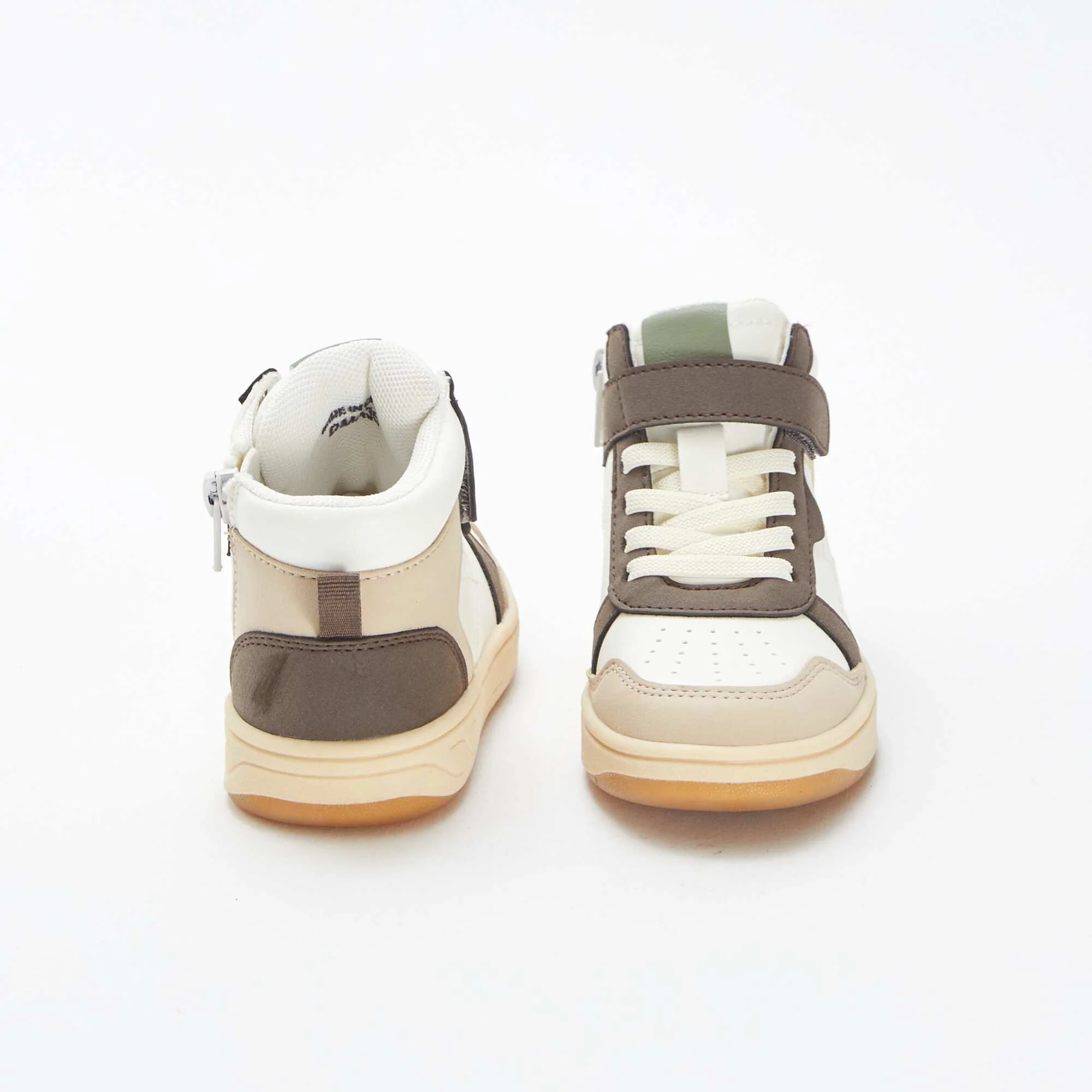 High-top trainers with hook-and-loop and lace-up fastening GREEN - Image 4