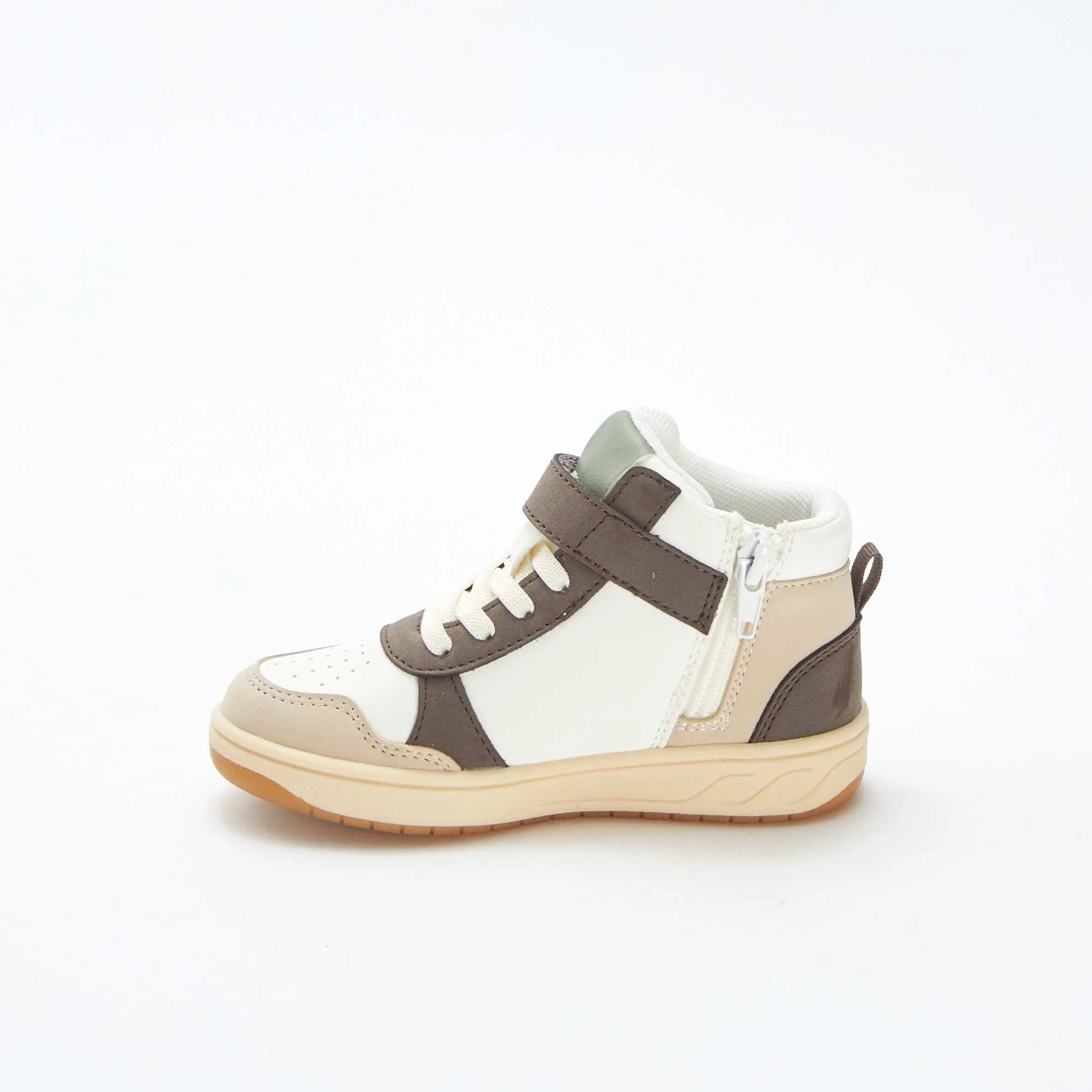 High-top trainers with hook-and-loop and lace-up fastening GREEN - Image 5