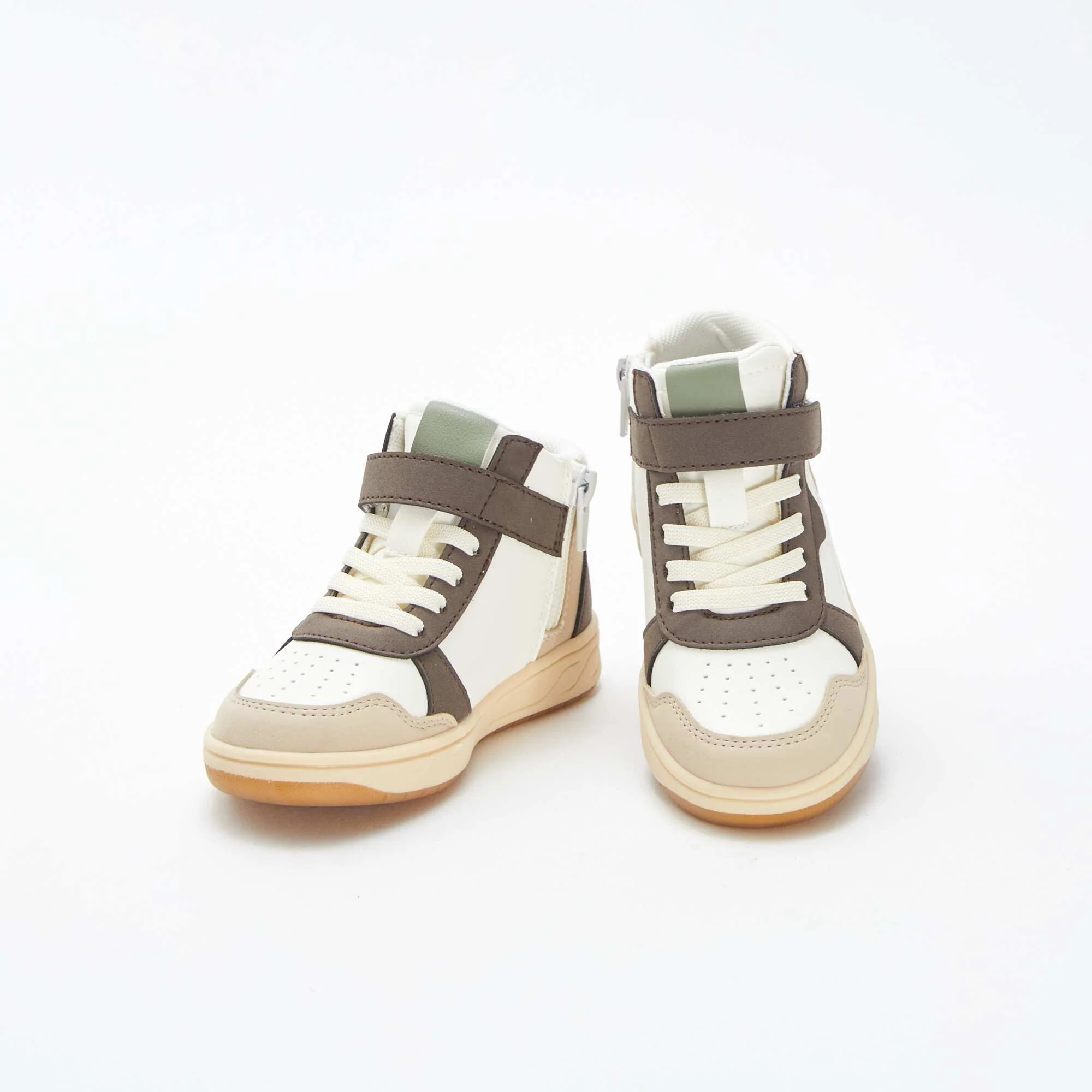 High-top trainers with hook-and-loop and lace-up fastening GREEN - Image 6