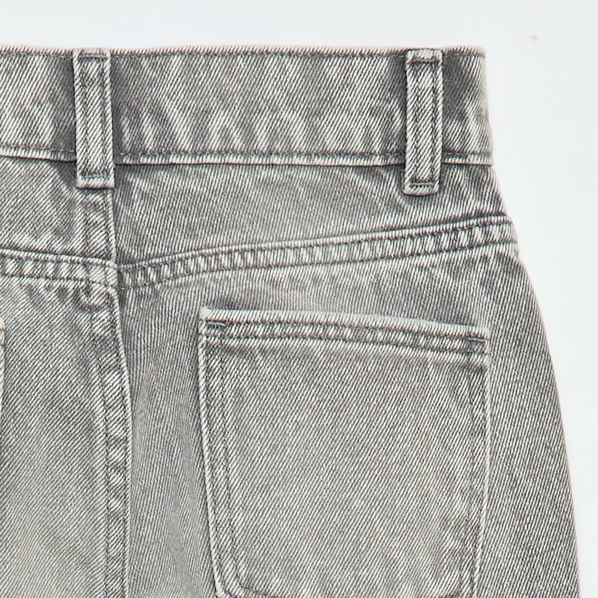 High-Waisted Denim Trousers GREY - Image 4