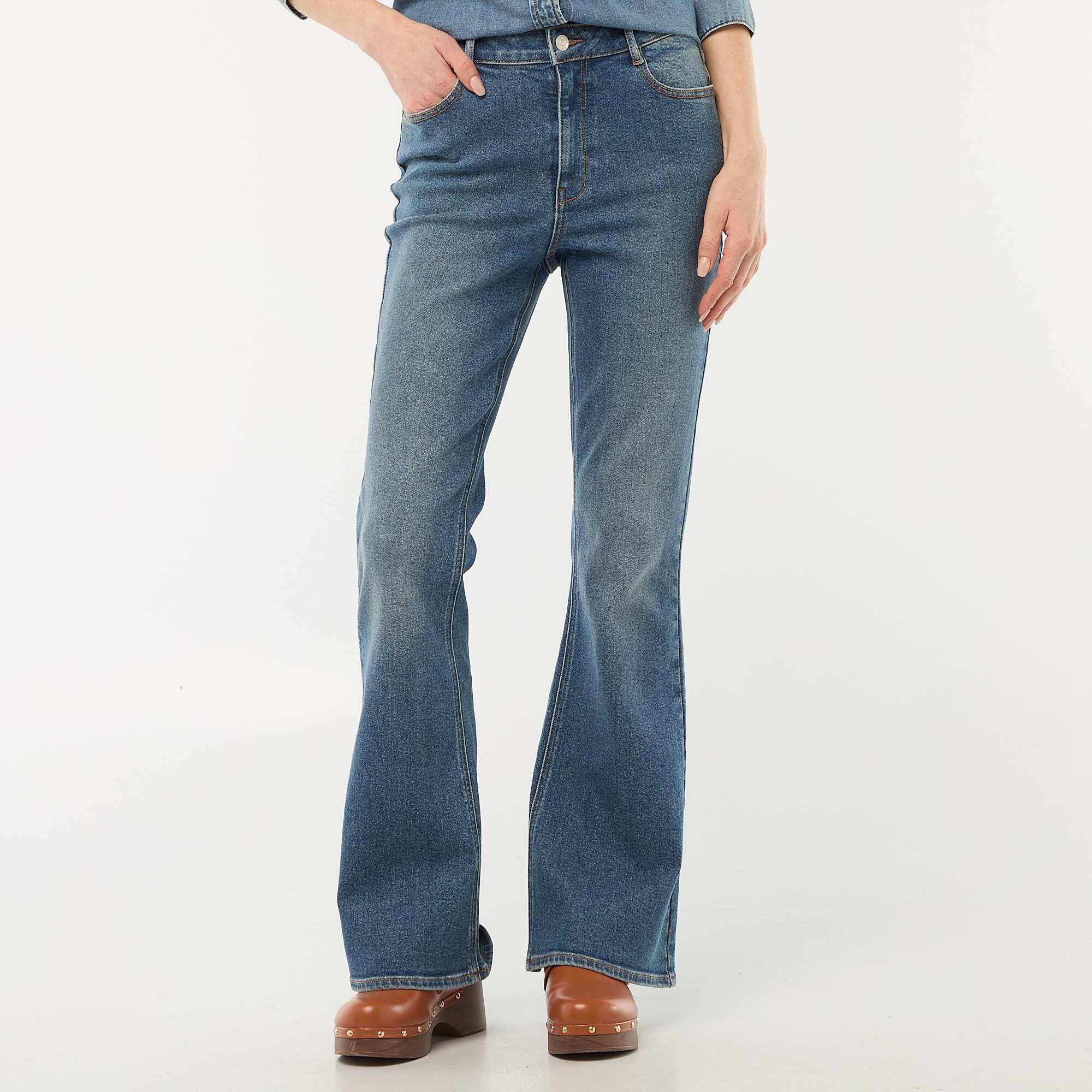 High-Waisted Flare/Bootcut Jeans BLUE - Image 2