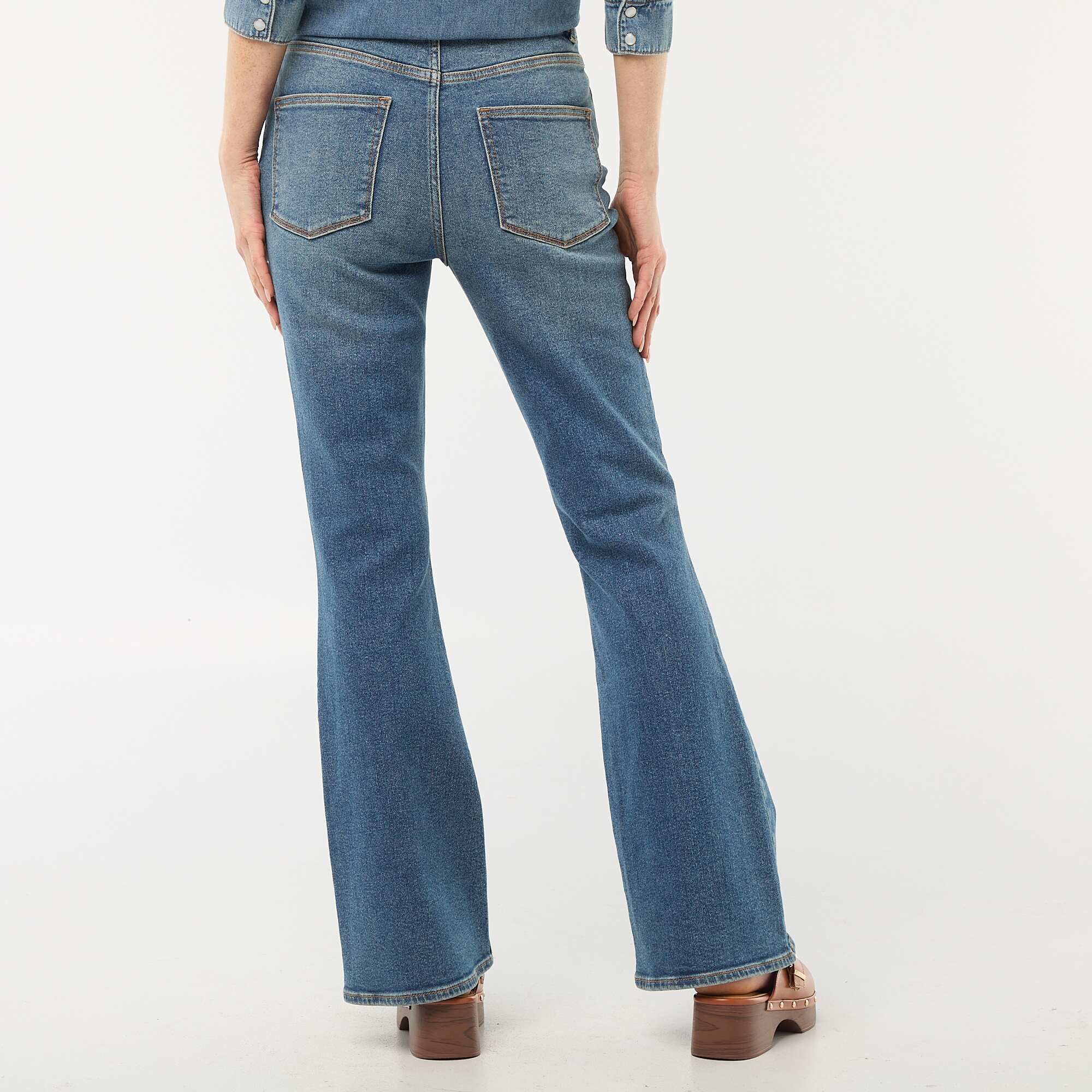 High-Waisted Flare/Bootcut Jeans BLUE - Image 3