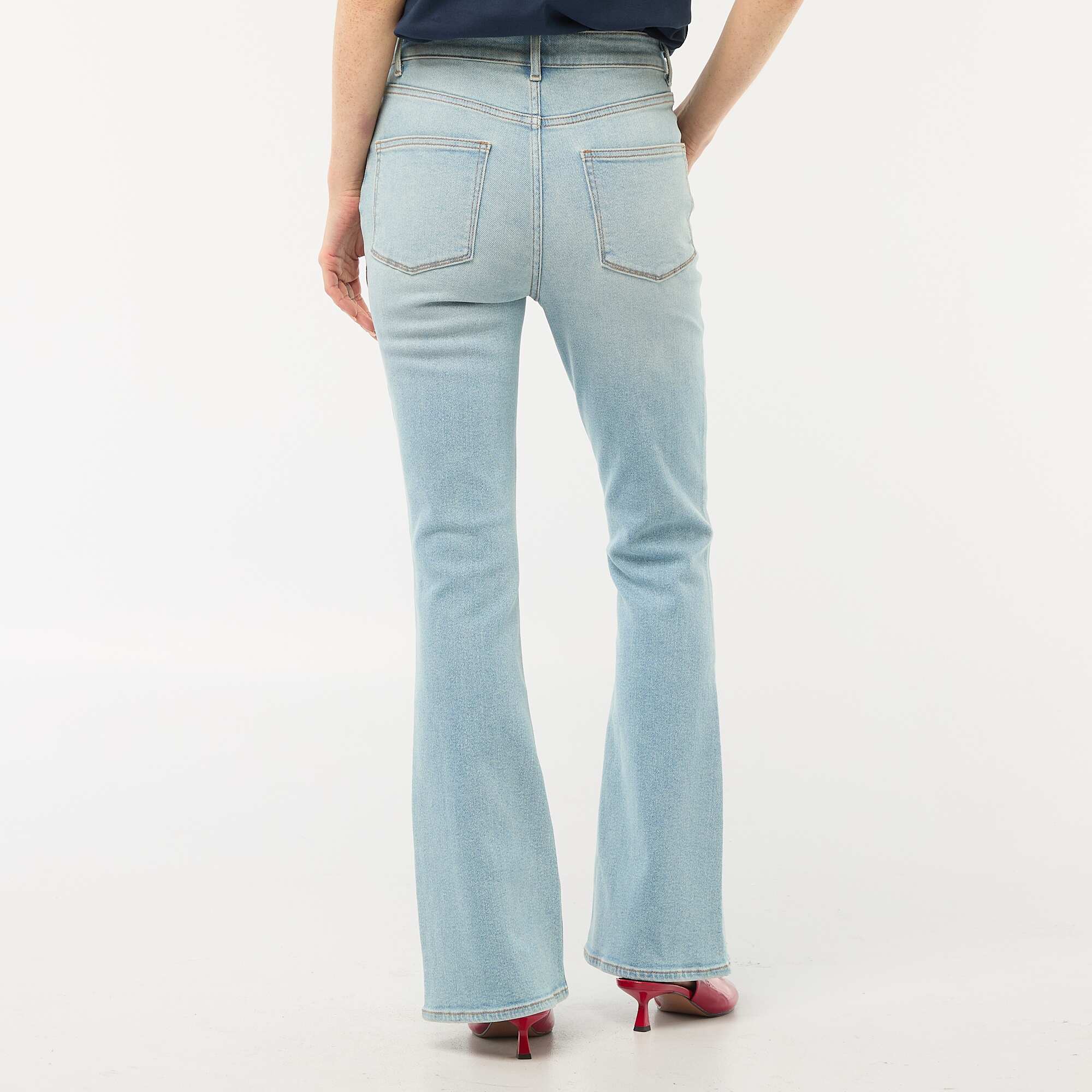 High-Waisted Flare/Bootcut Jeans BLUE - Image 3