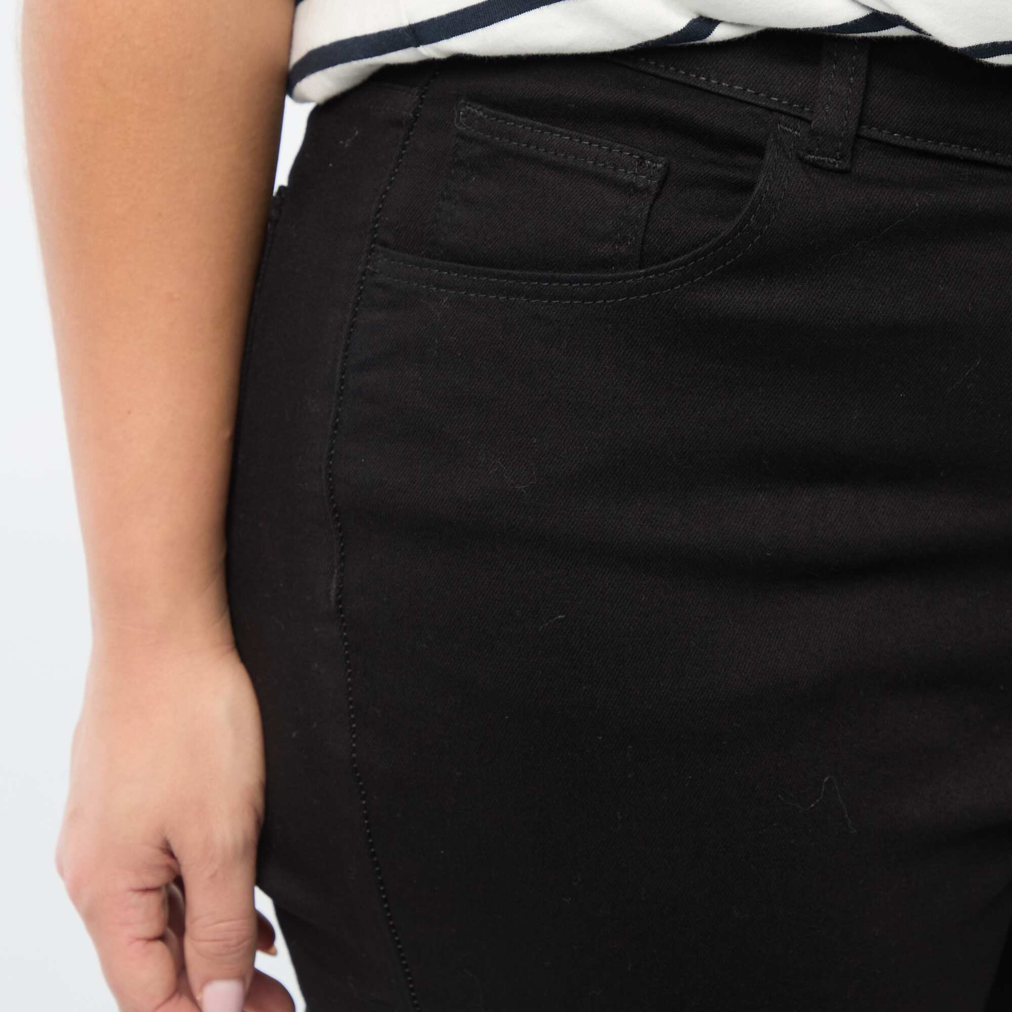 High-waisted skinny trousers - L30 BLACK - Image 5