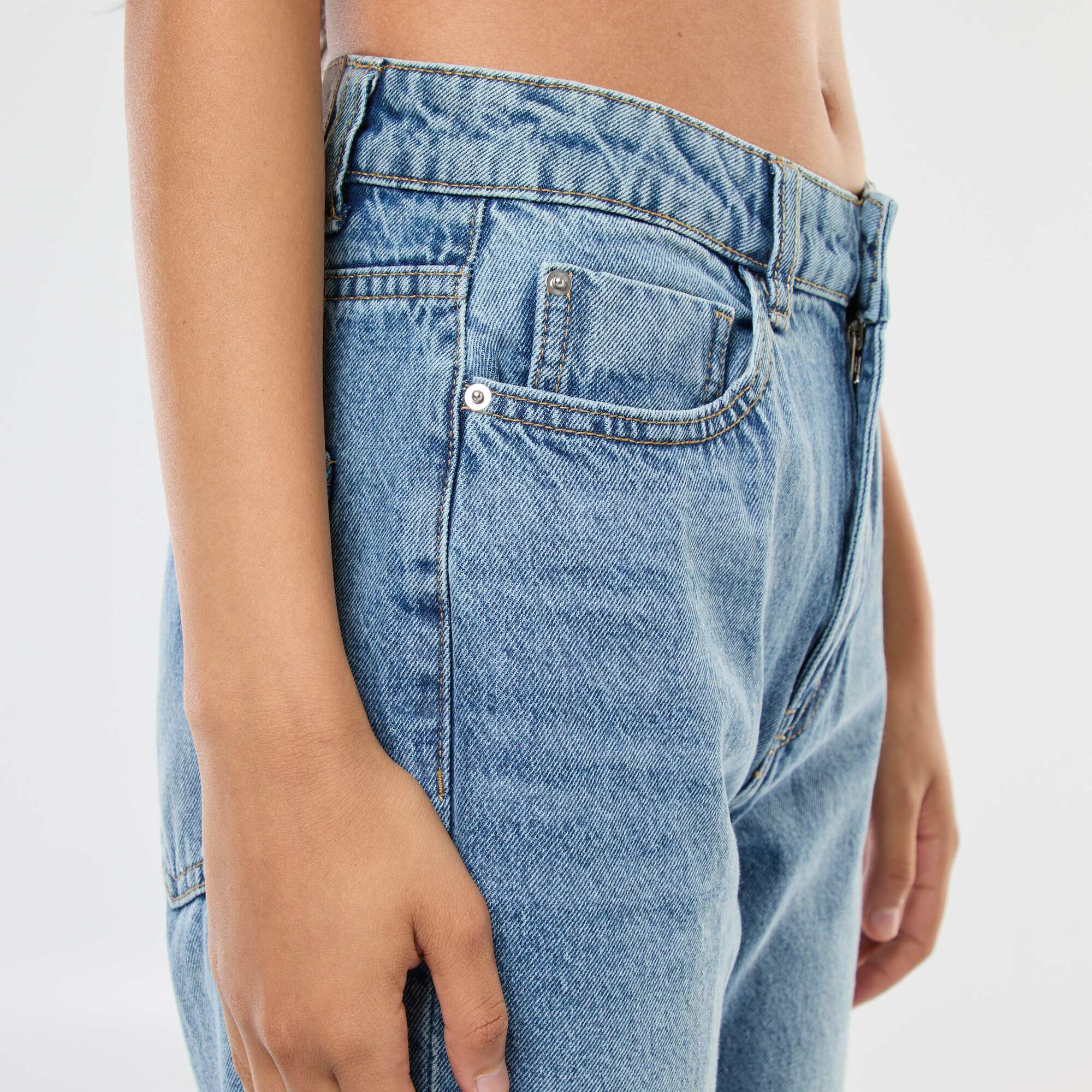 High-Waisted Straight Leg Jeans BLUE - Image 4