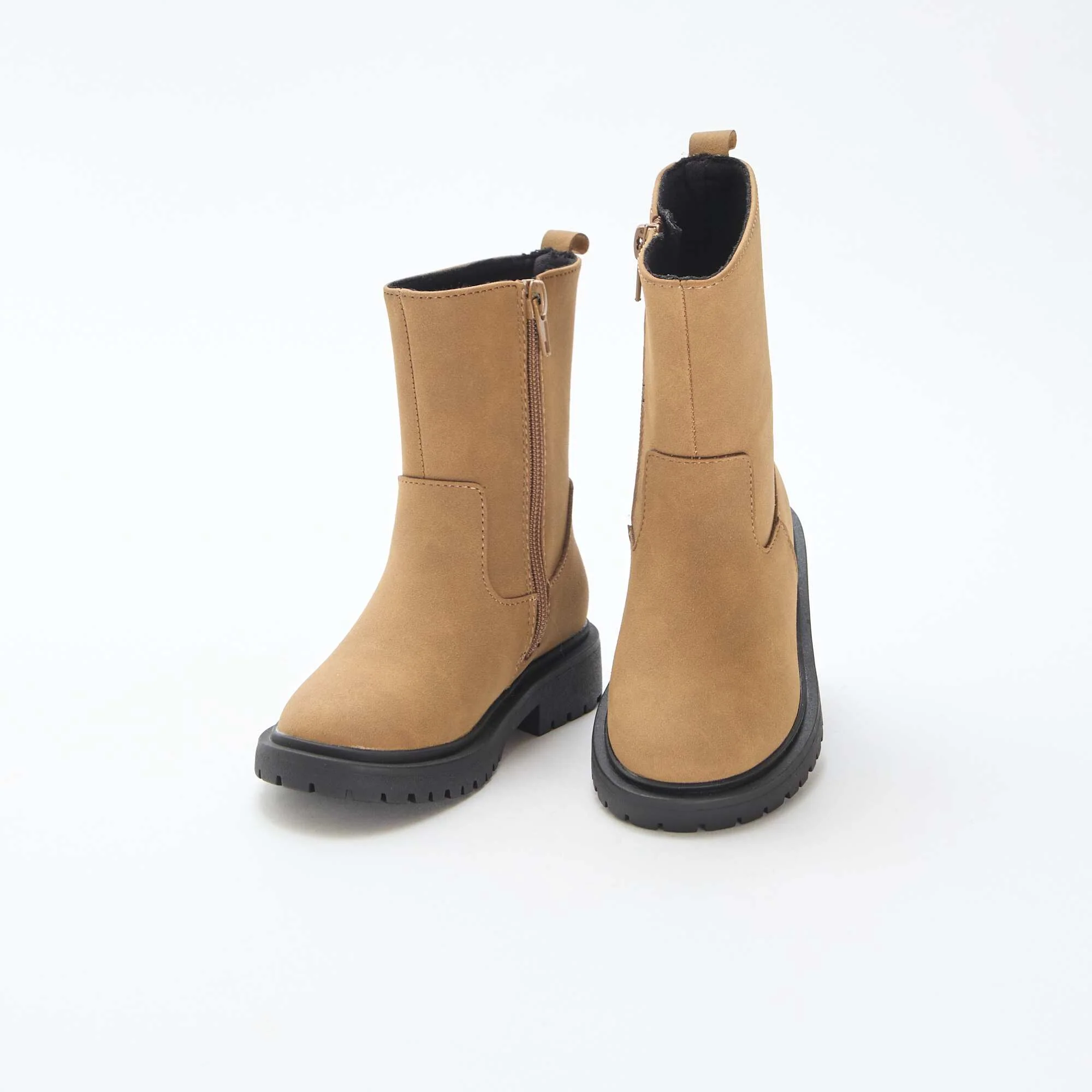 High Zipped Boots BROWN - Image 5